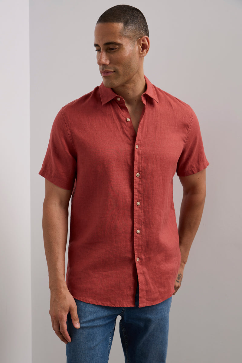 Short sleeve linen shirt