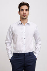 Fitted non-iron patterned shirt