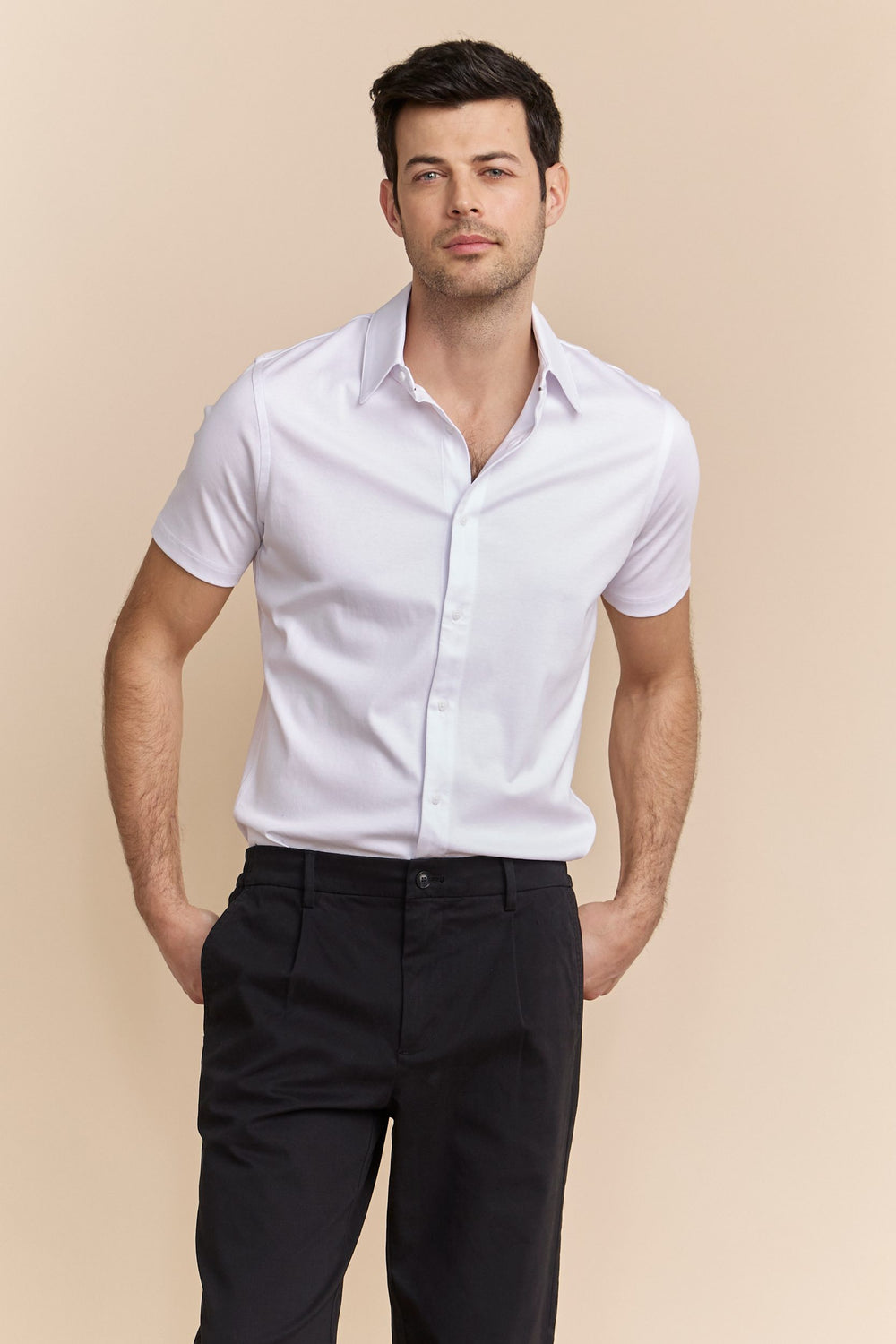 Mercerized cotton jersey shirt