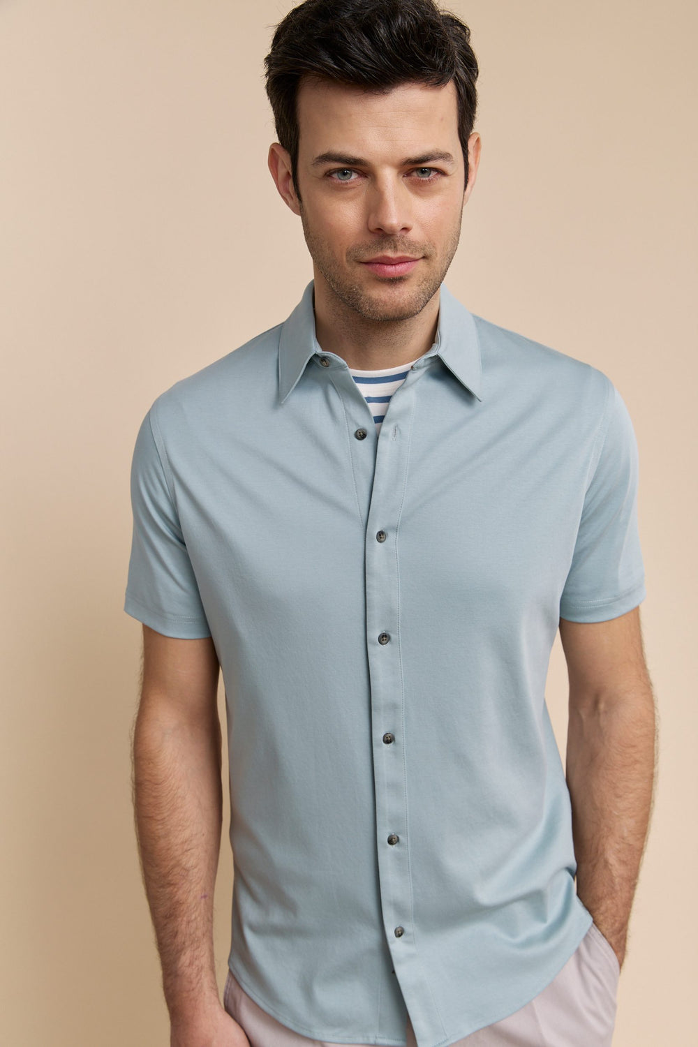 Mercerized cotton jersey shirt