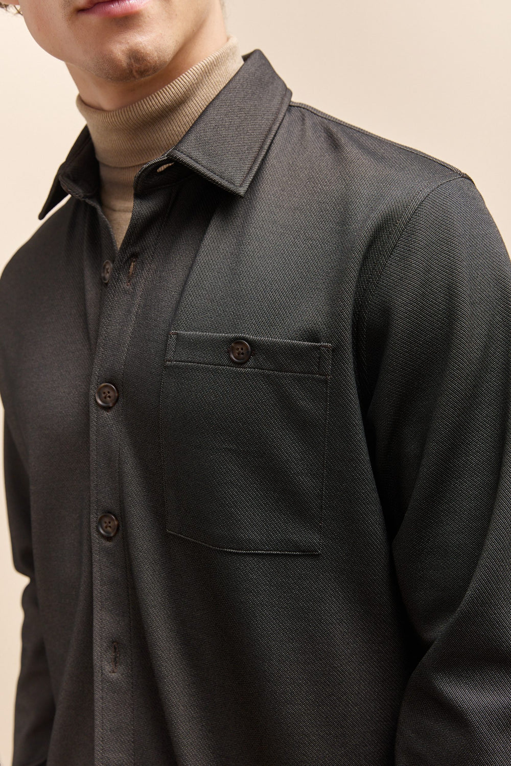 Comfort Fit Long Sleeve Overshirt