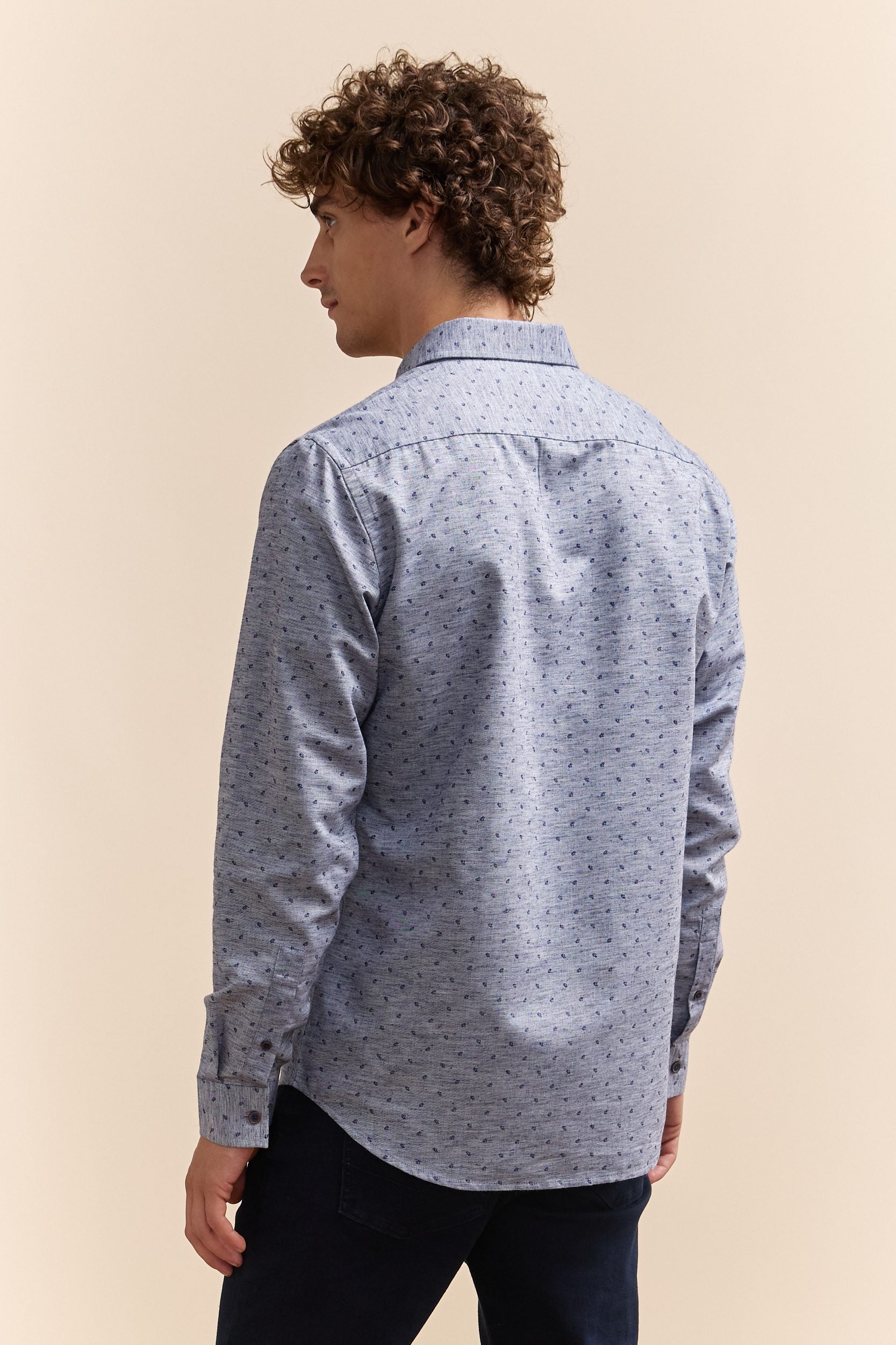 Chemise flammée Semi-ajustée à micro motifs