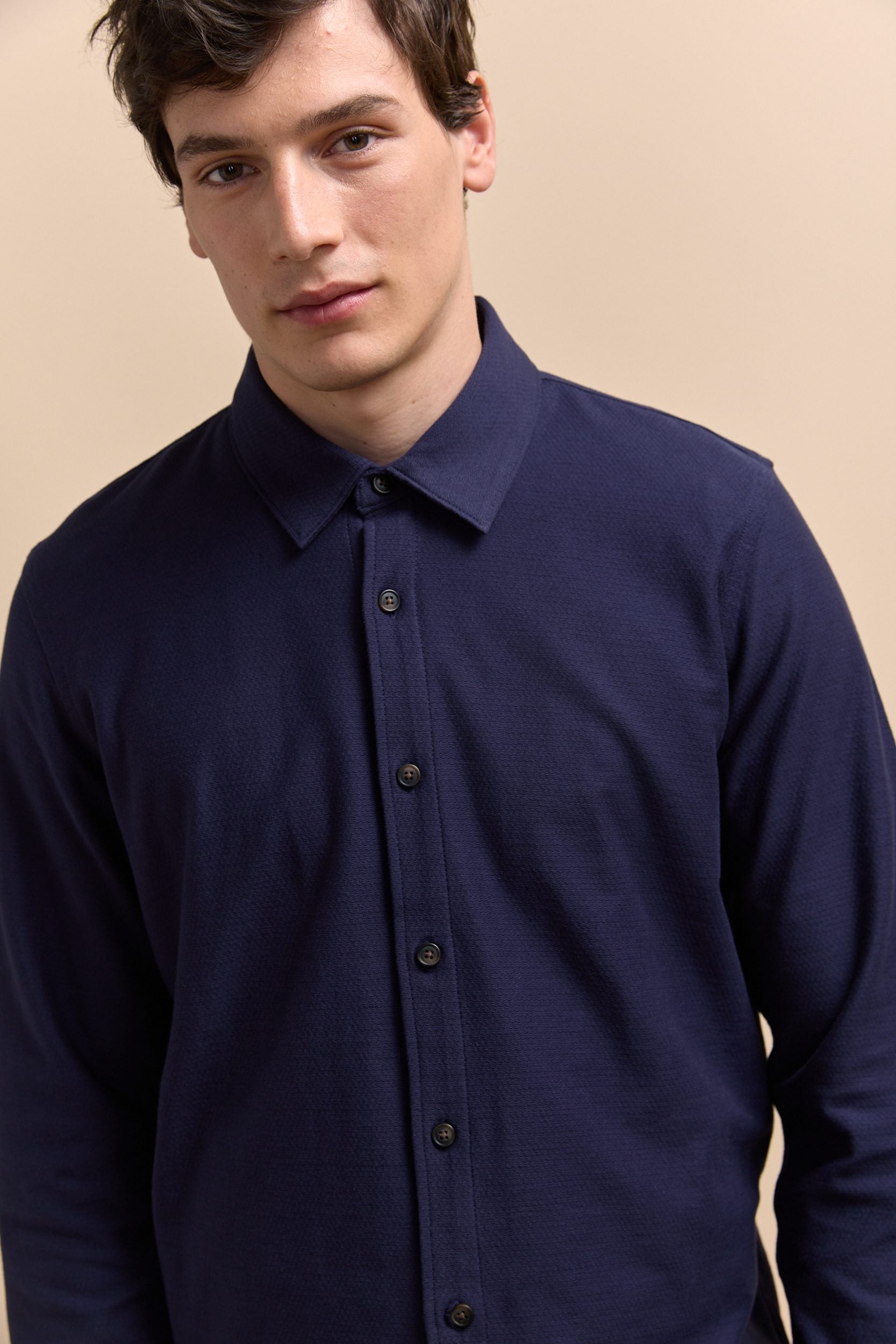 Textured Fitted jersey shirt