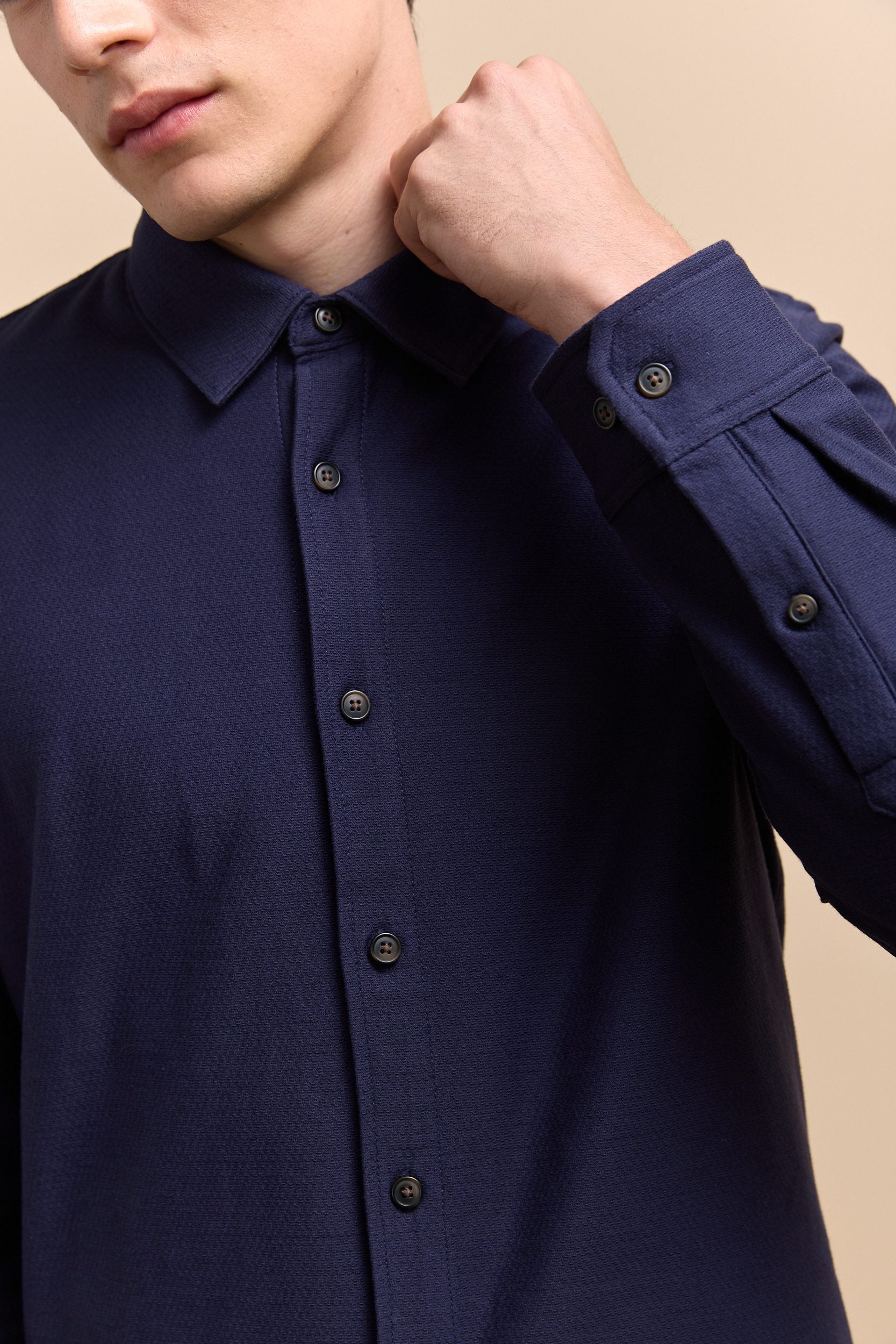 Textured Fitted jersey shirt