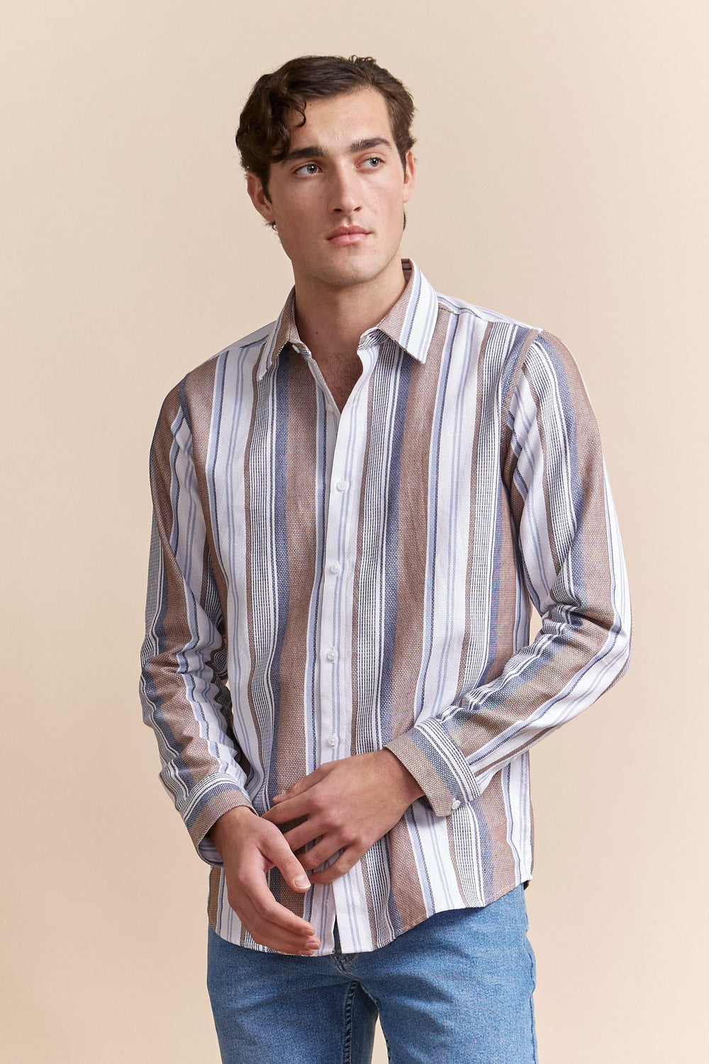 Multi tone striped shirt