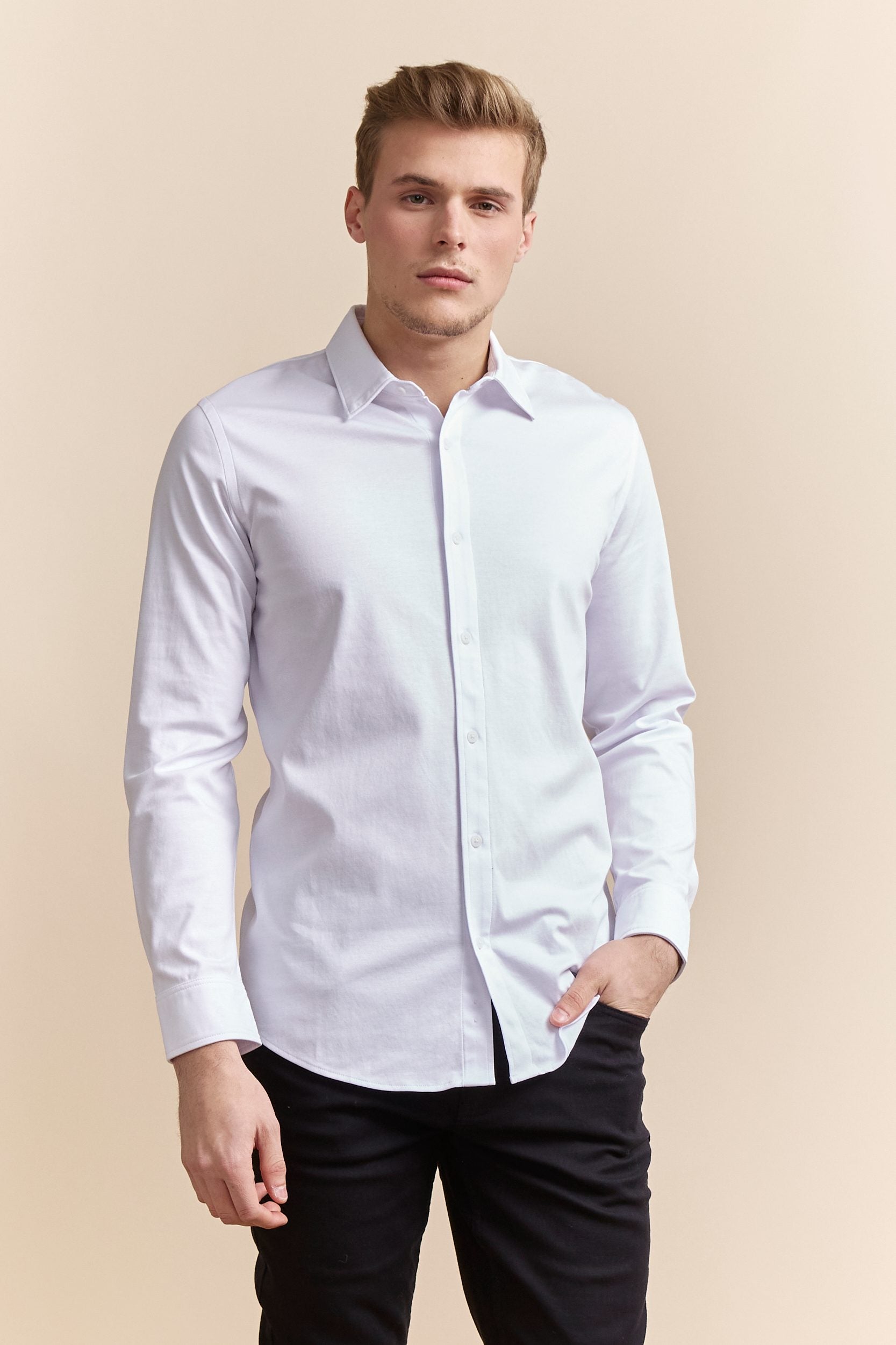 Mercerized cotton jersey shirt