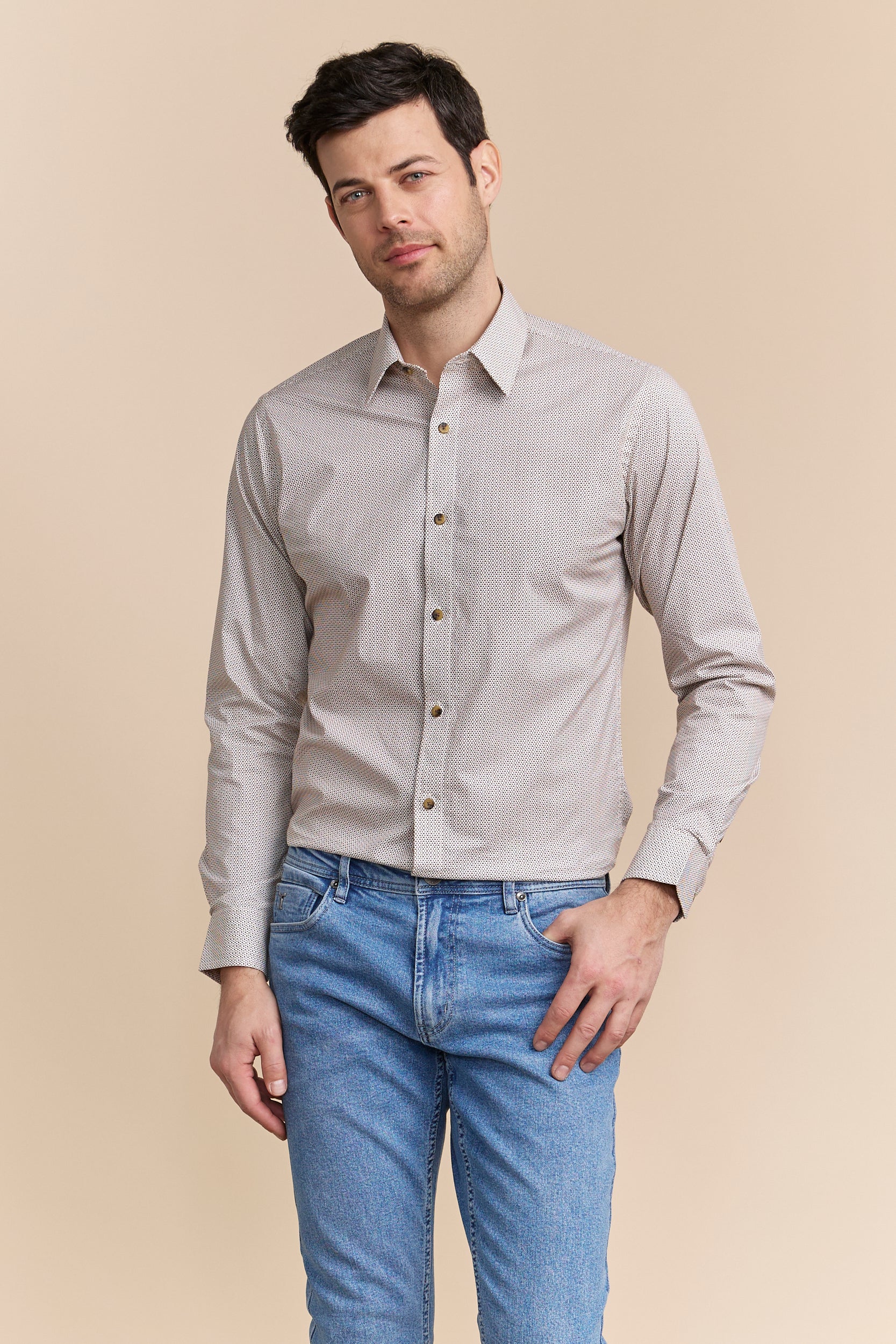 Chemise extensible imprimée