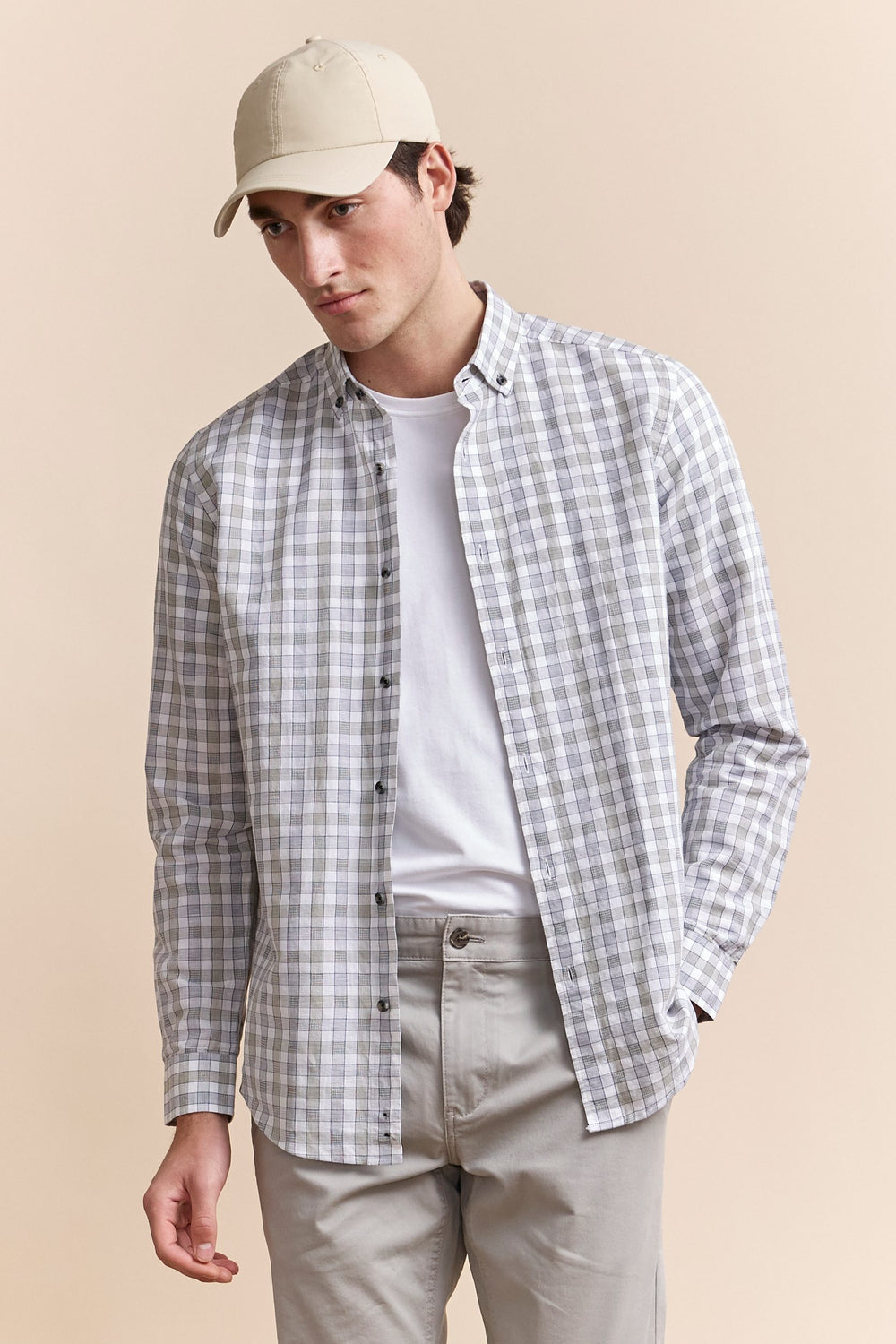 Semi-fitted check shirt