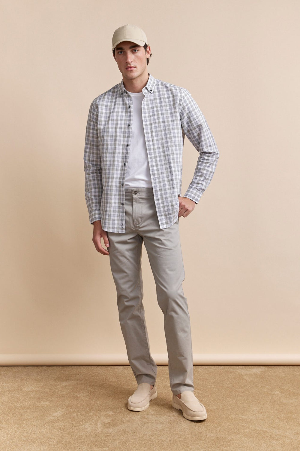 Semi-fitted check shirt