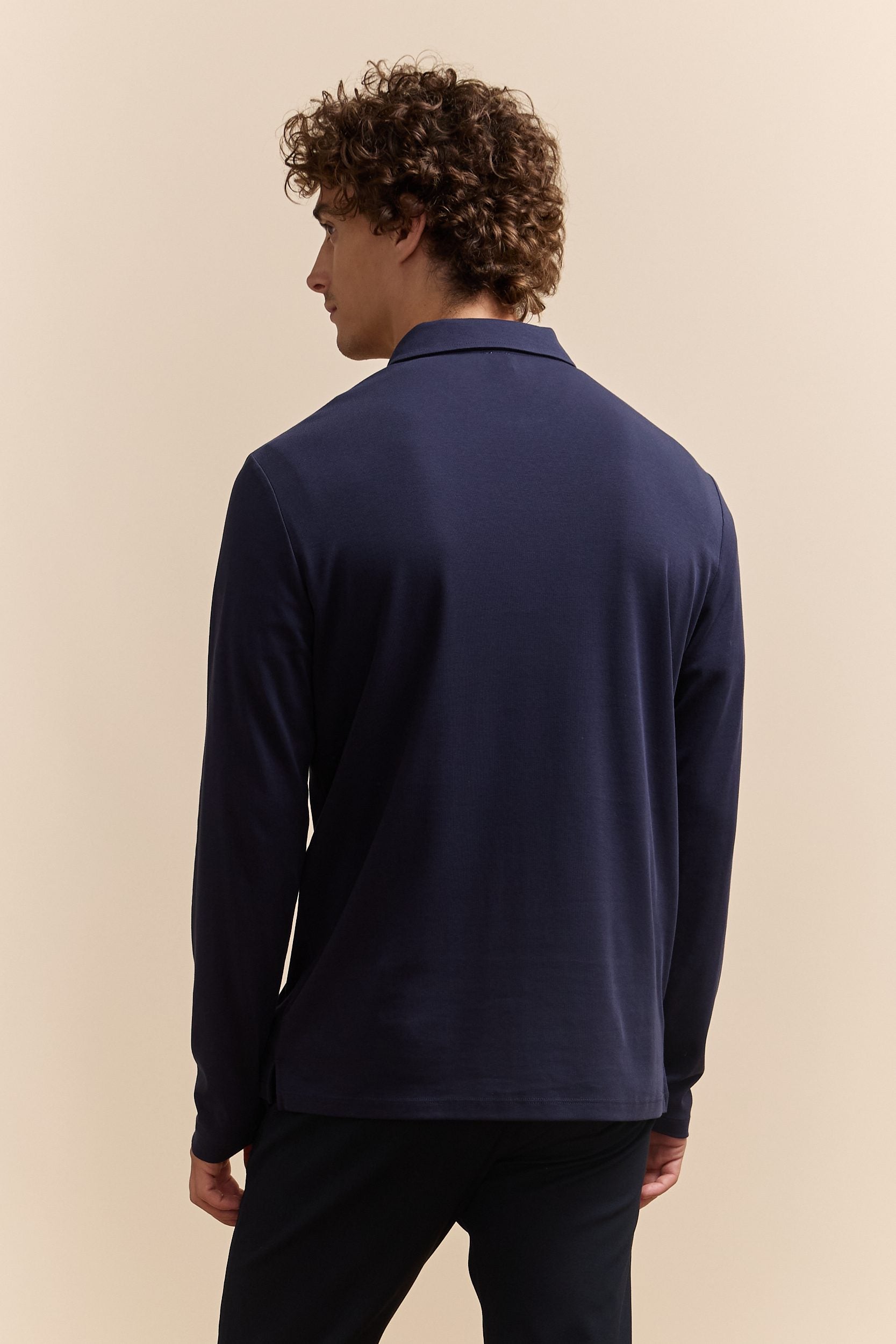 Pima cotton long sleeves polo