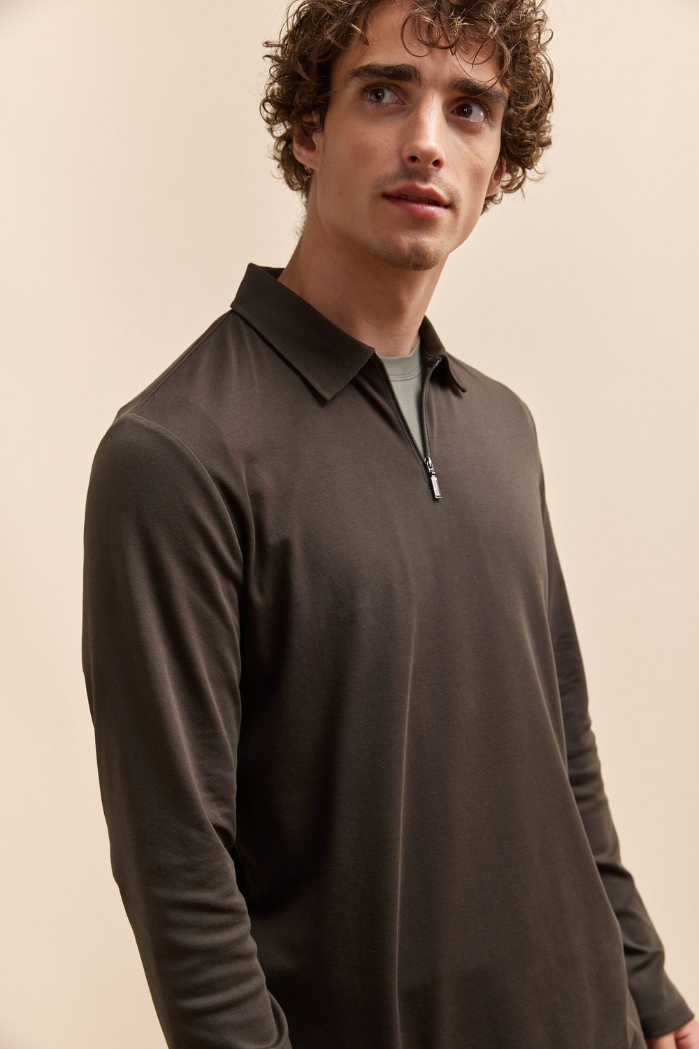 Pima cotton long sleeves polo