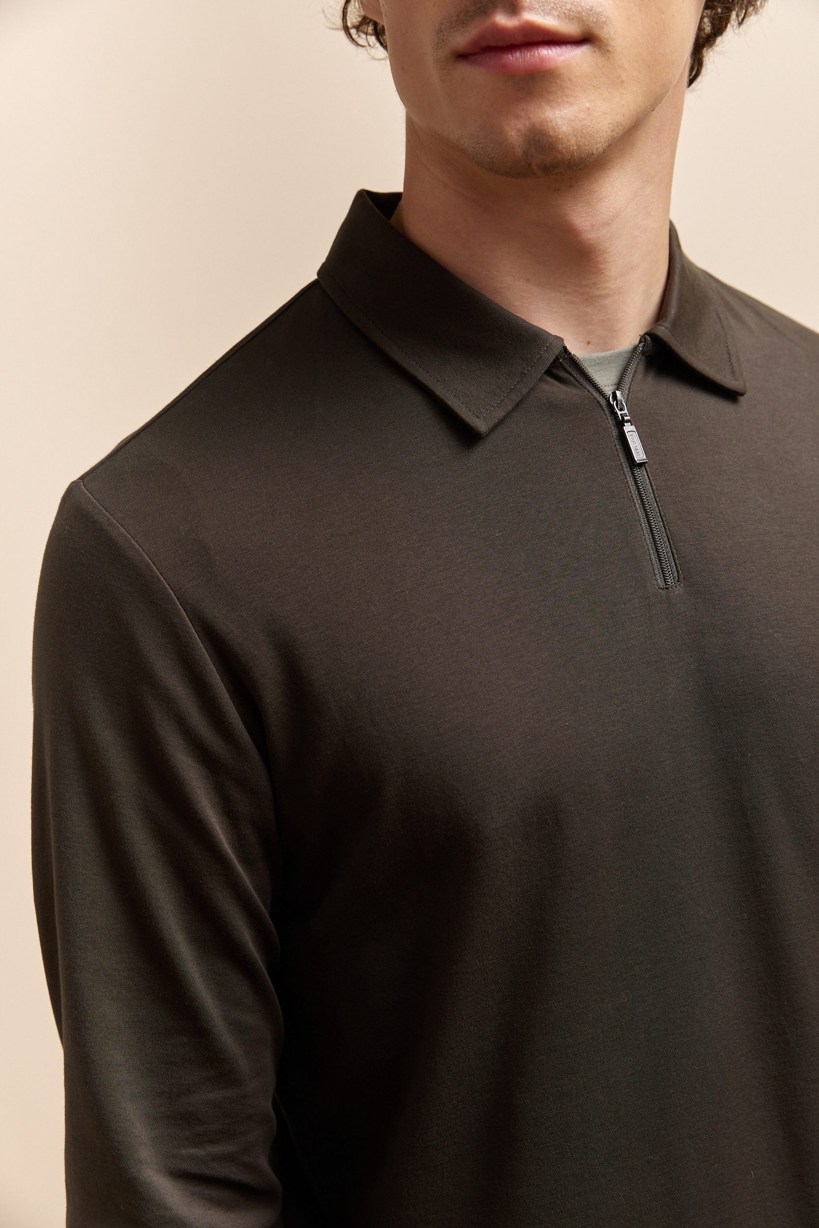 Pima cotton long sleeves polo