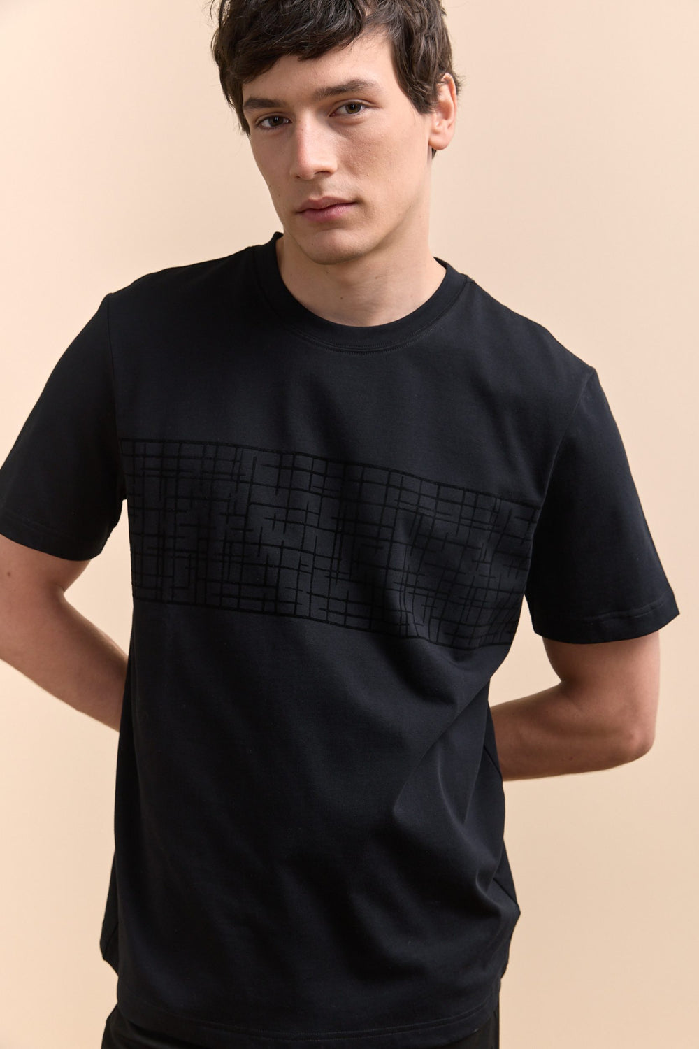 Flocking print t-shirt