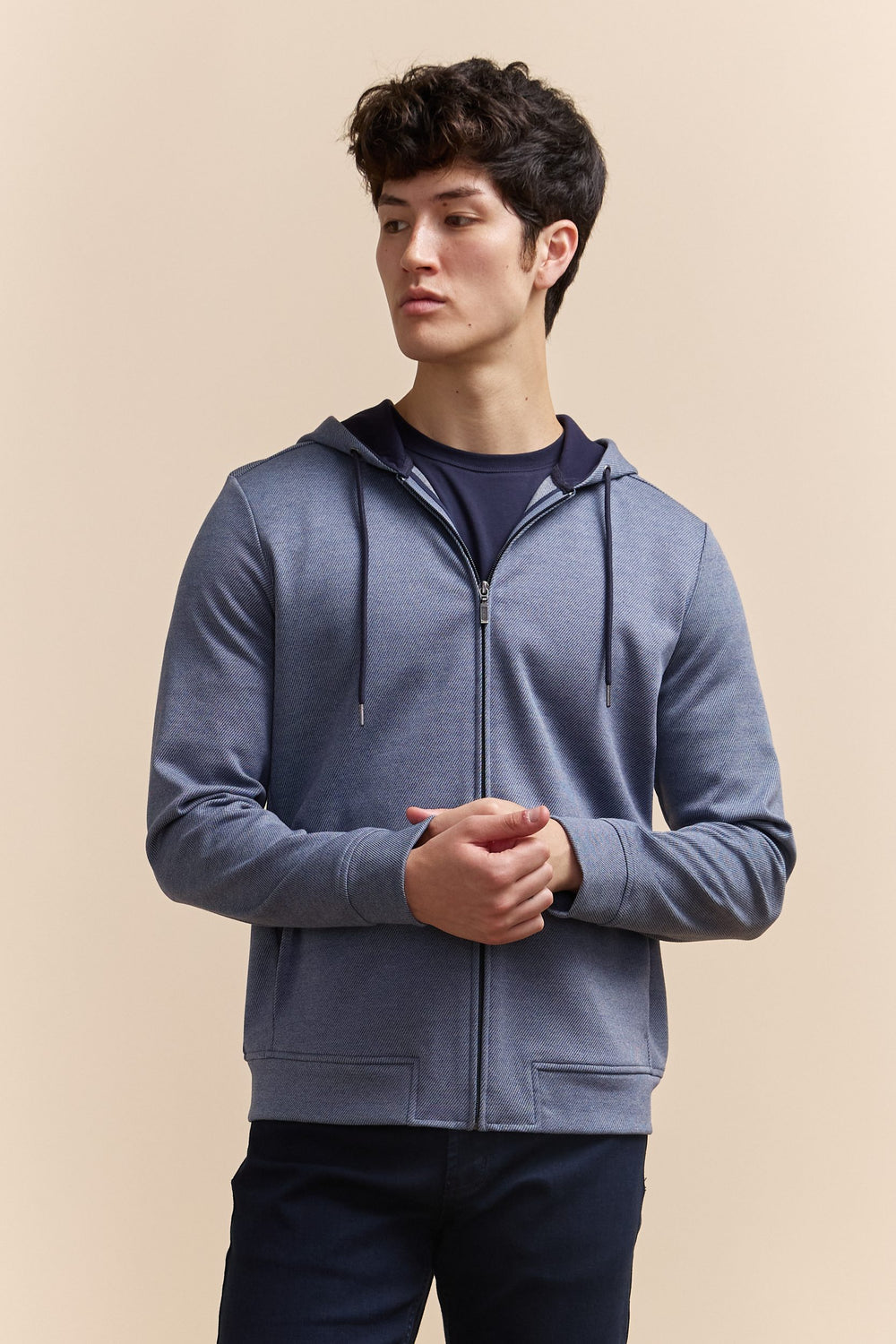 Cardigan zip à capuchon