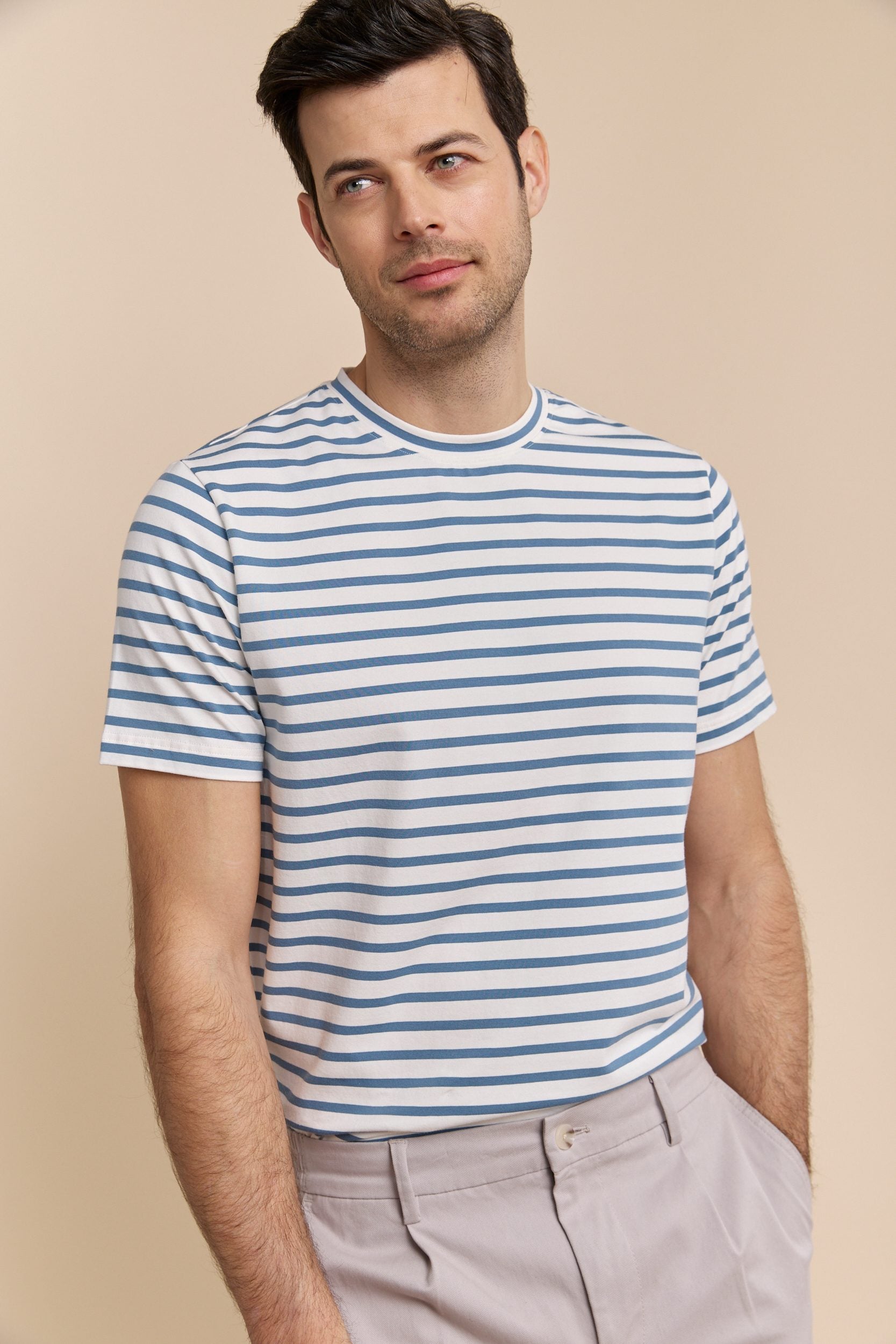 Stripe crew neck T-shirt