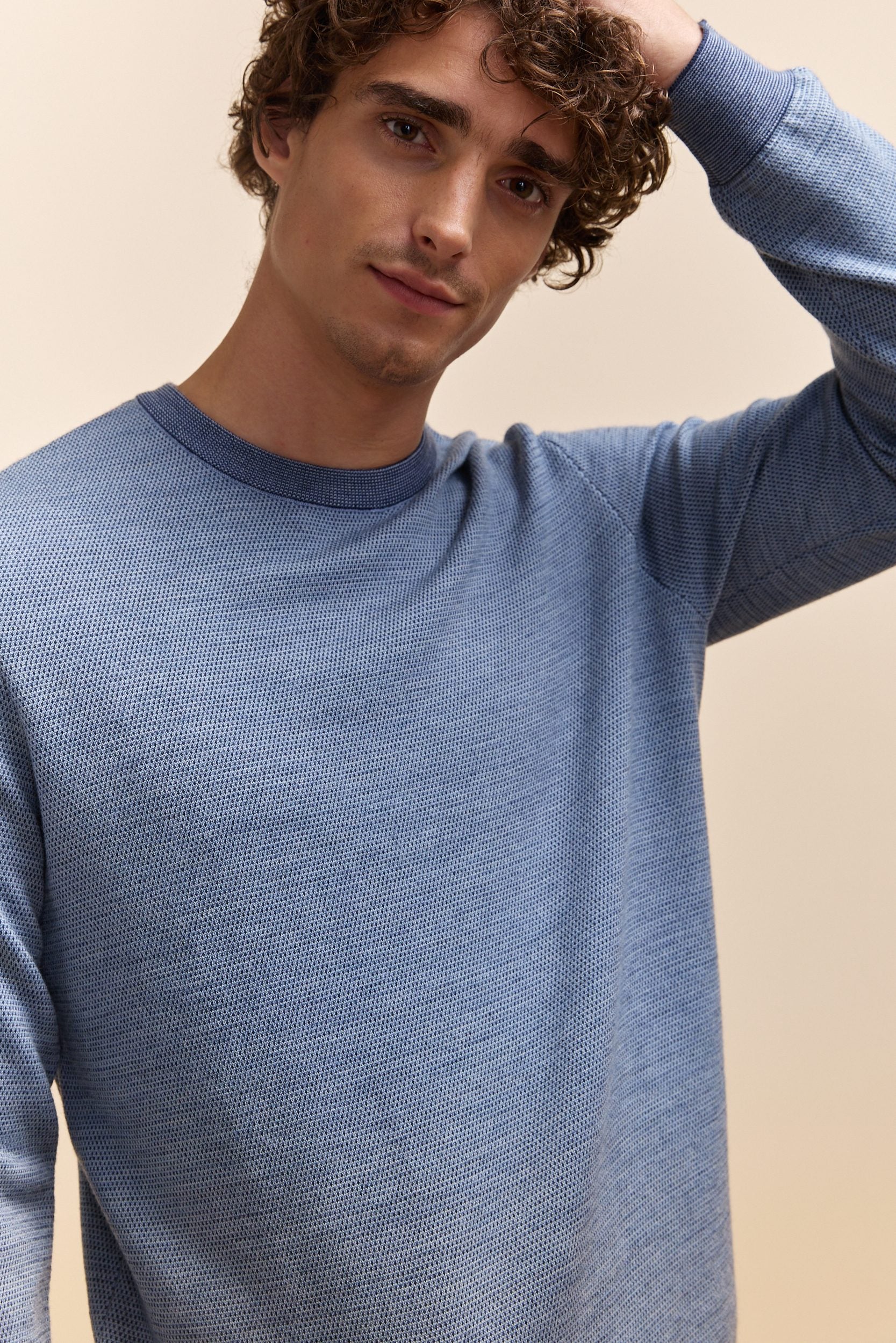 Merino wool 3 tone jacquard sweater