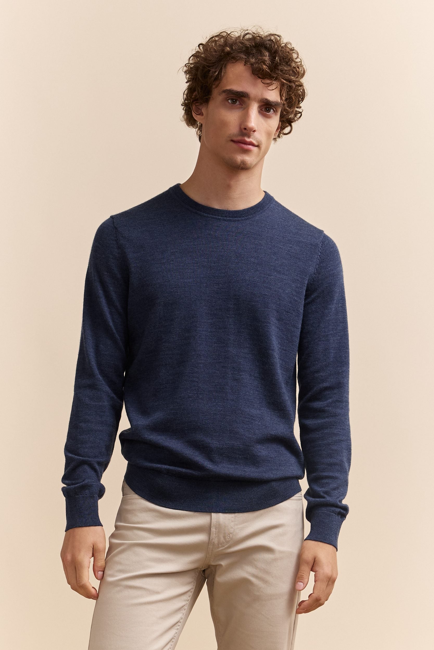 Merino wool crew neck sweater