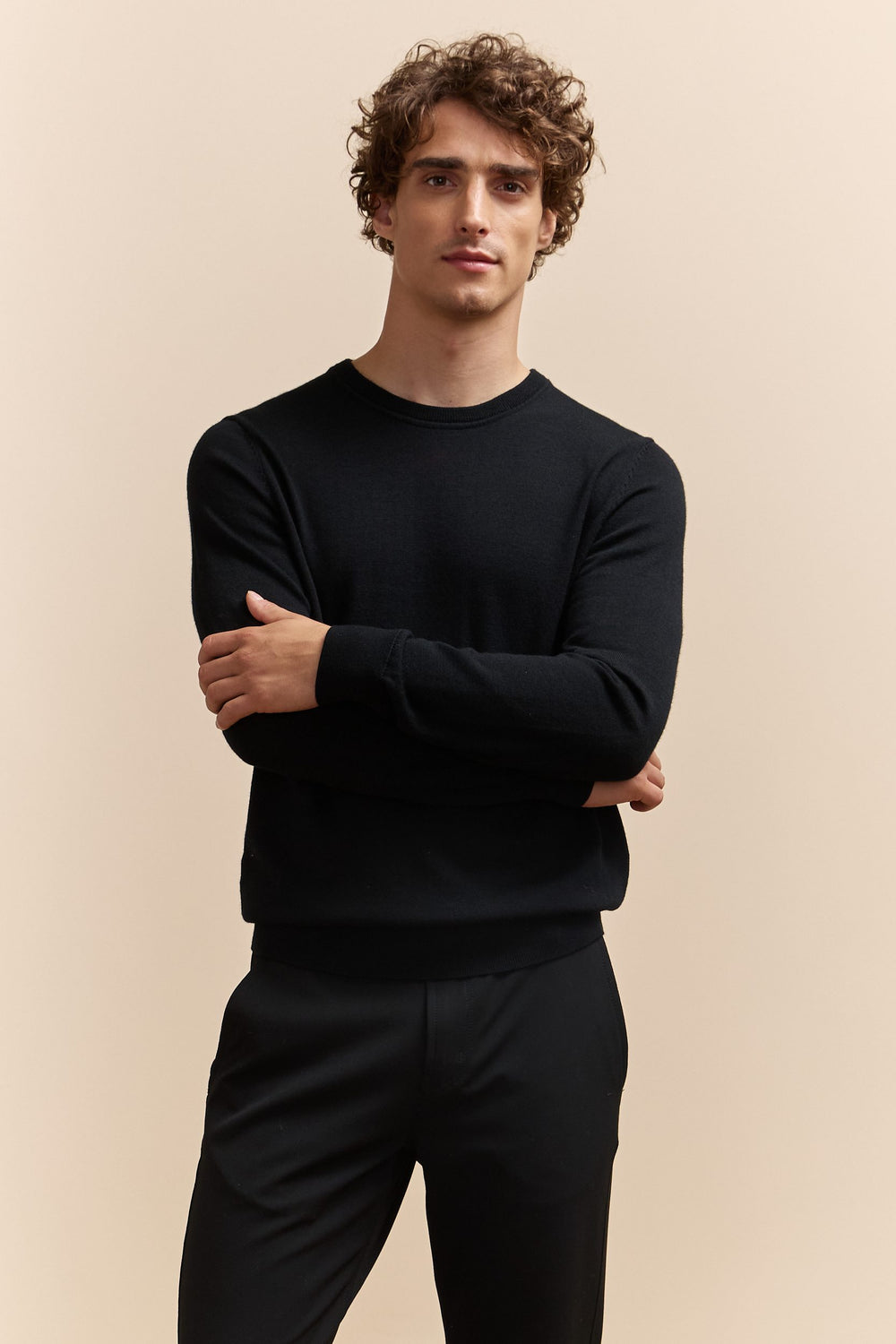 Merino wool crew neck sweater