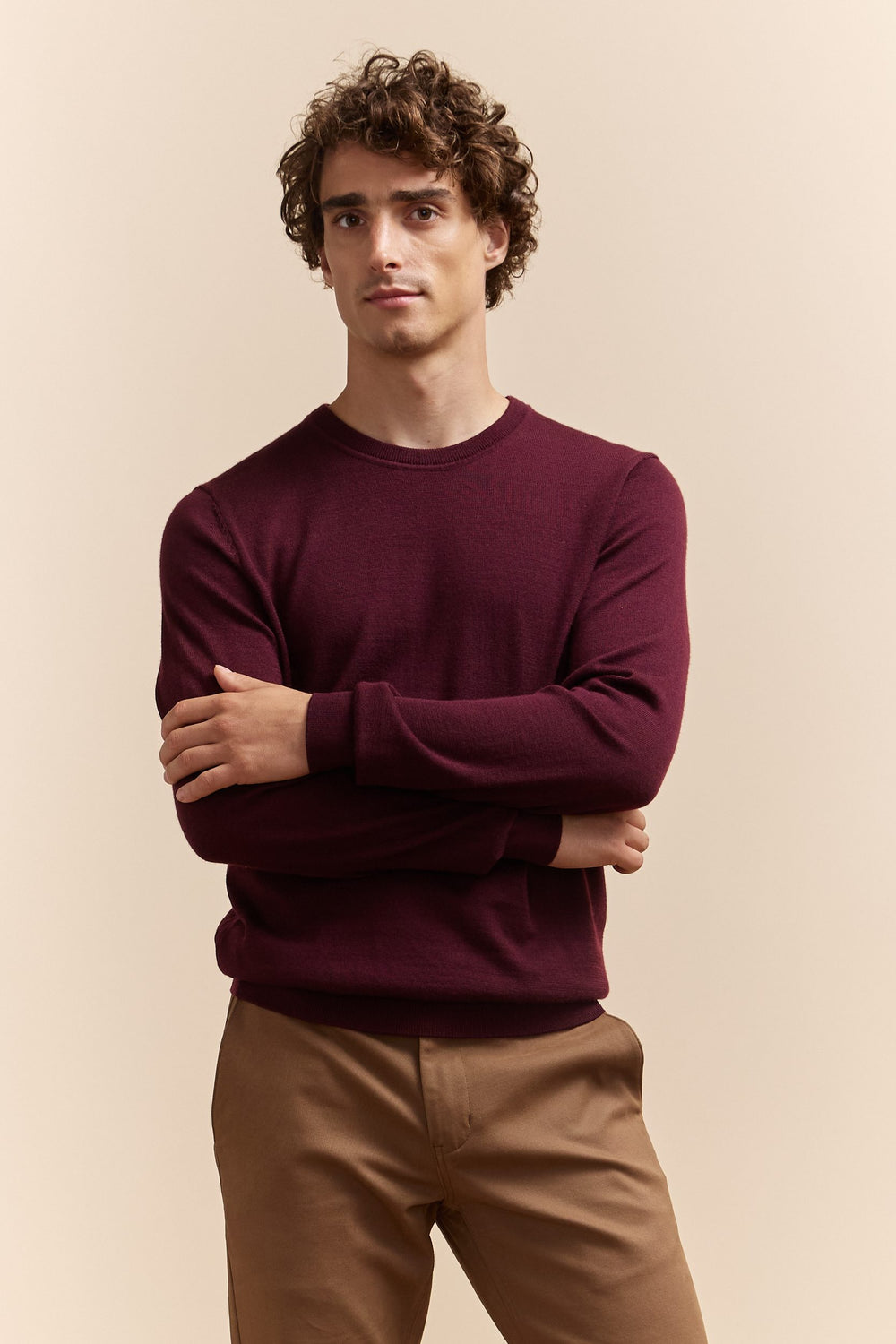 Merino wool crew neck sweater