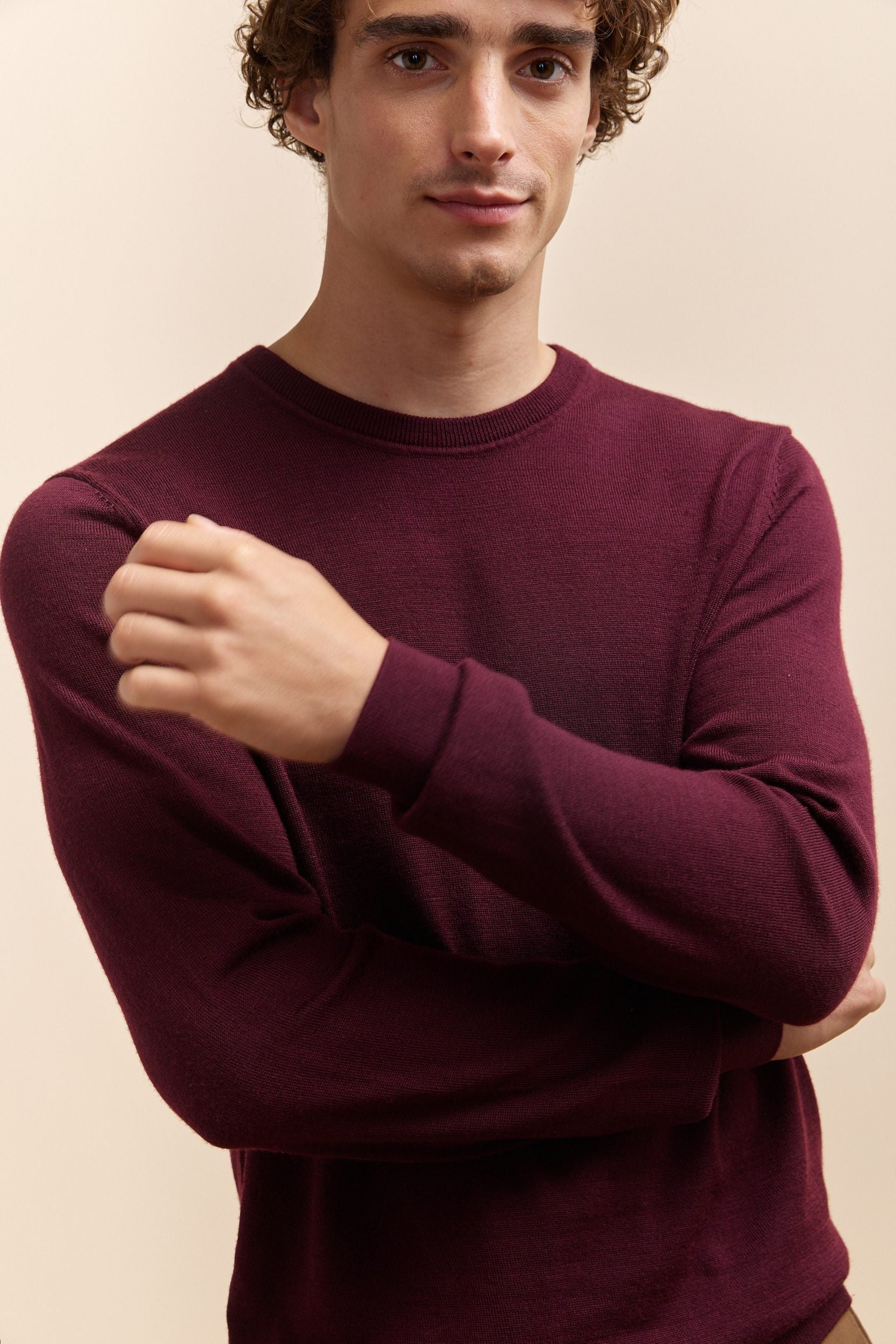 Merino wool crew neck sweater