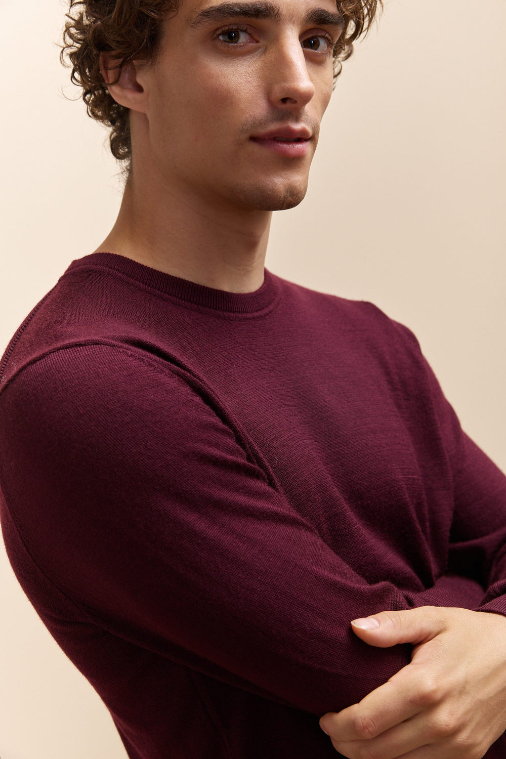 Merino wool crew neck sweater