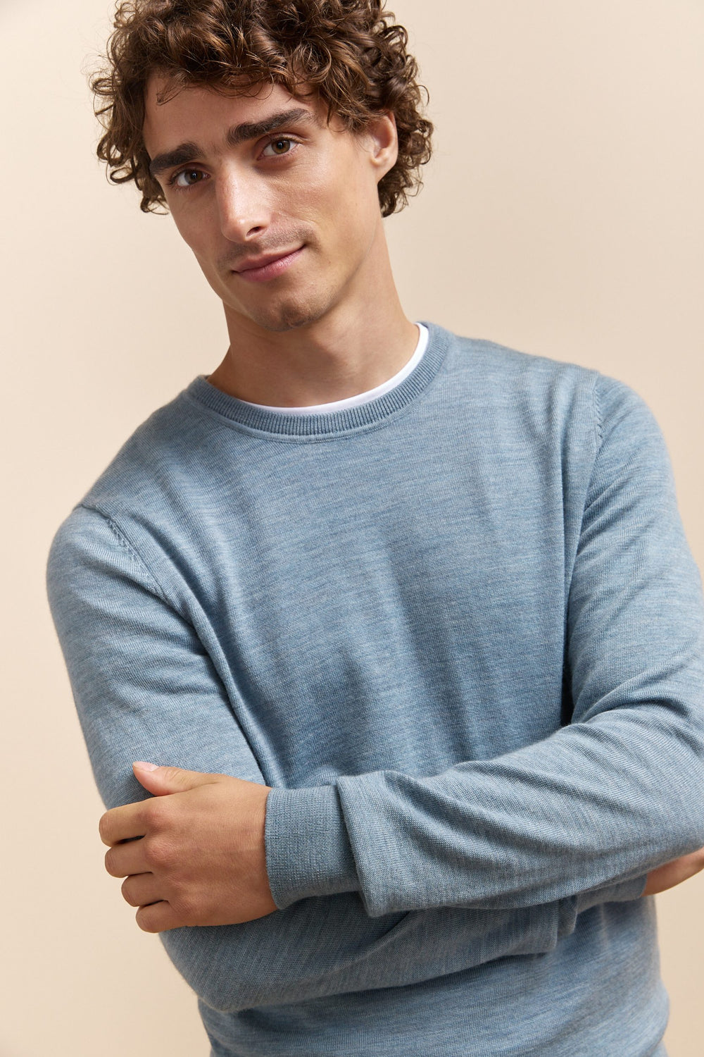 Merino wool crew neck sweater