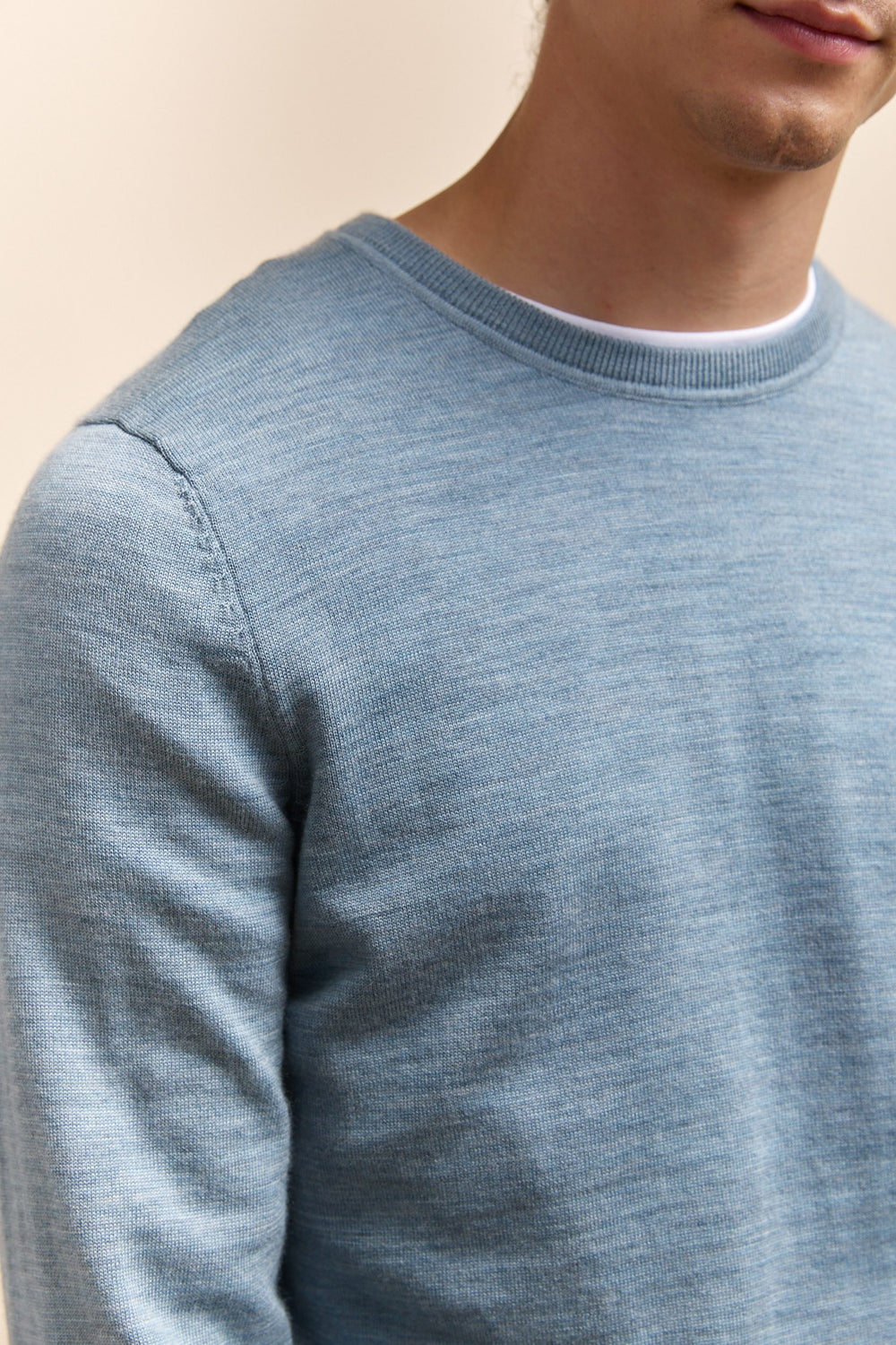 Merino wool crew neck sweater