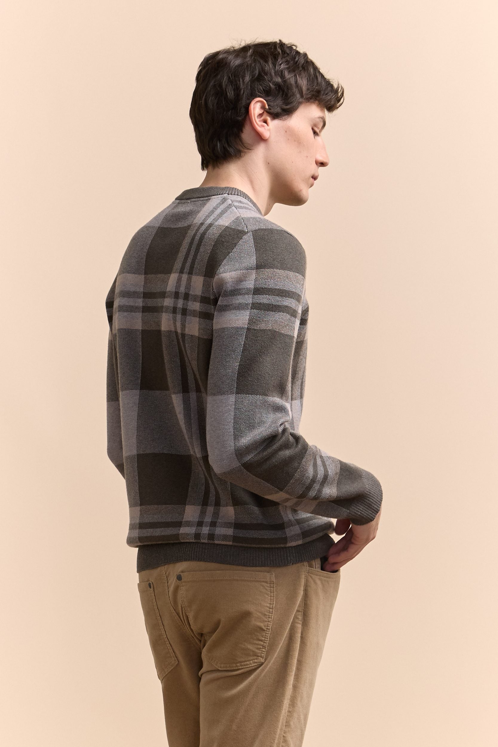 Jacquard check sweater