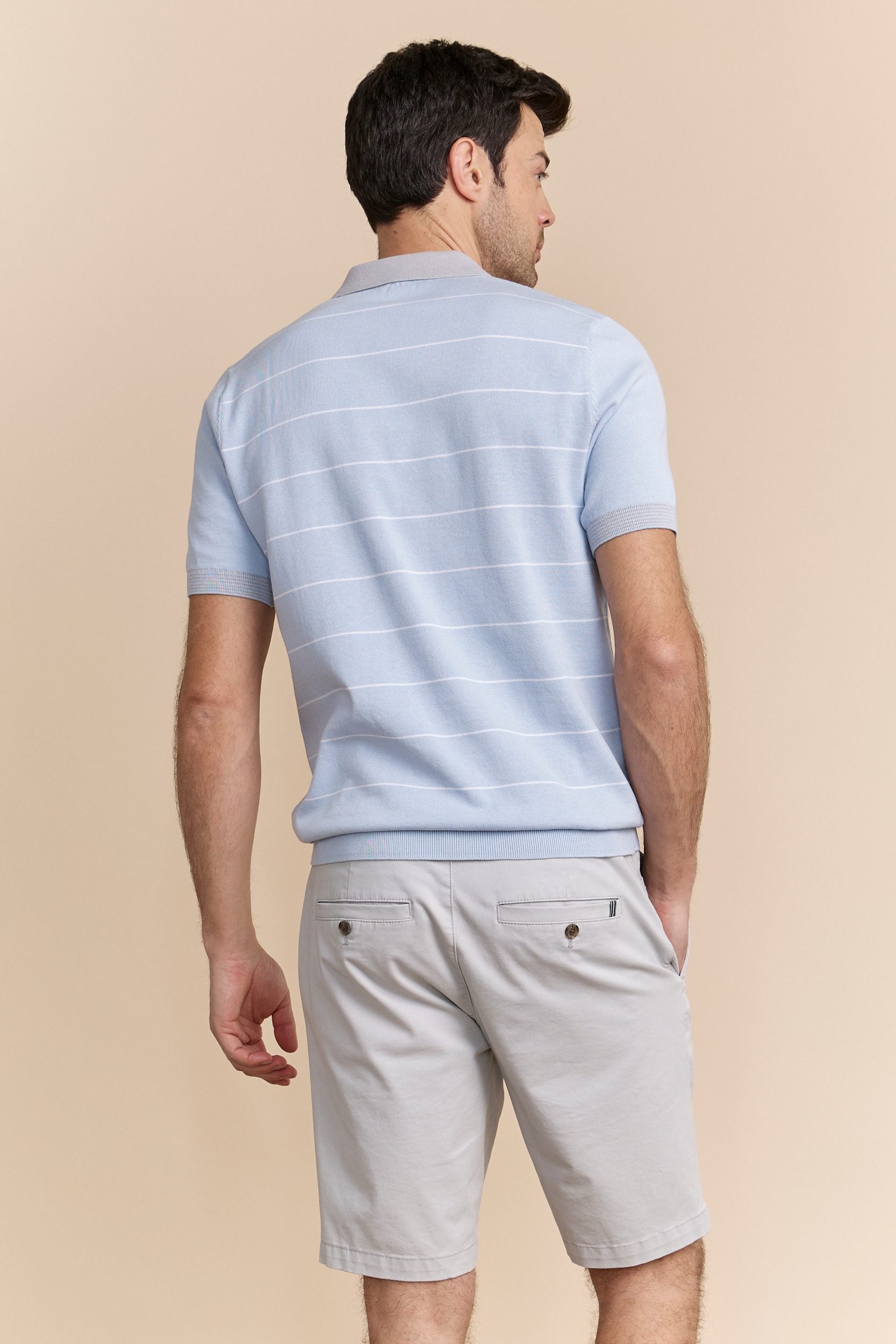 Polo en maille à bloc de rayures