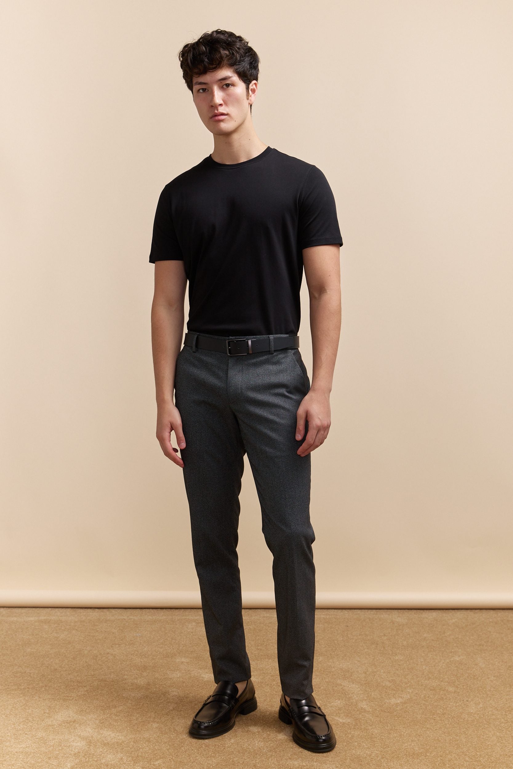 Slim fit two tone twill pant