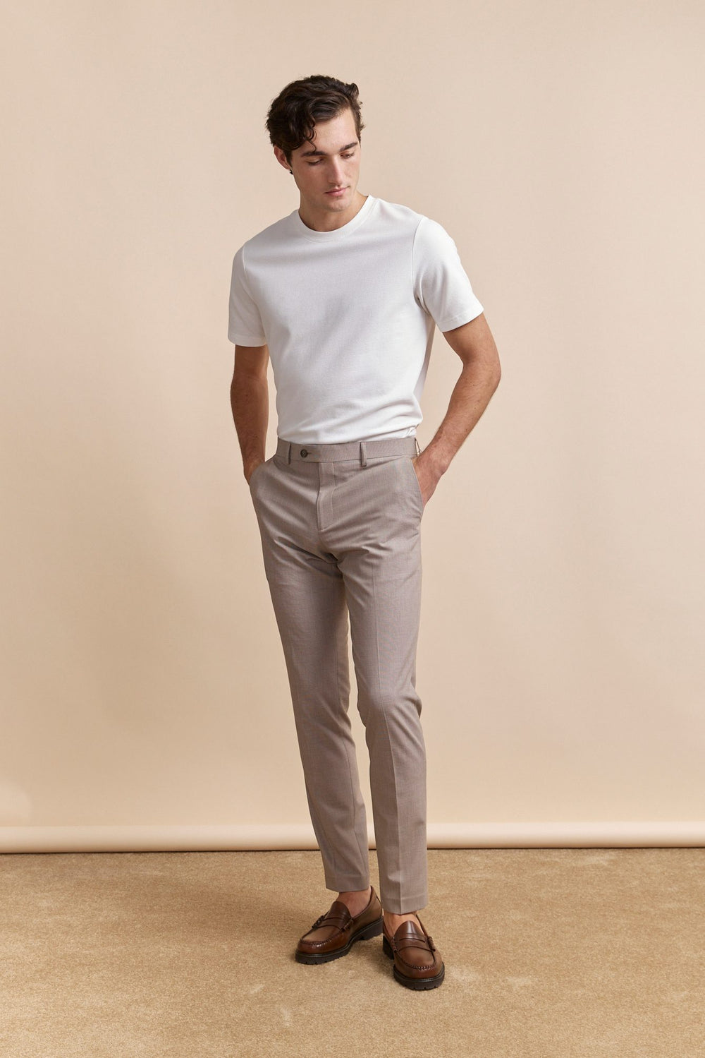 Pantalon texturé étroit