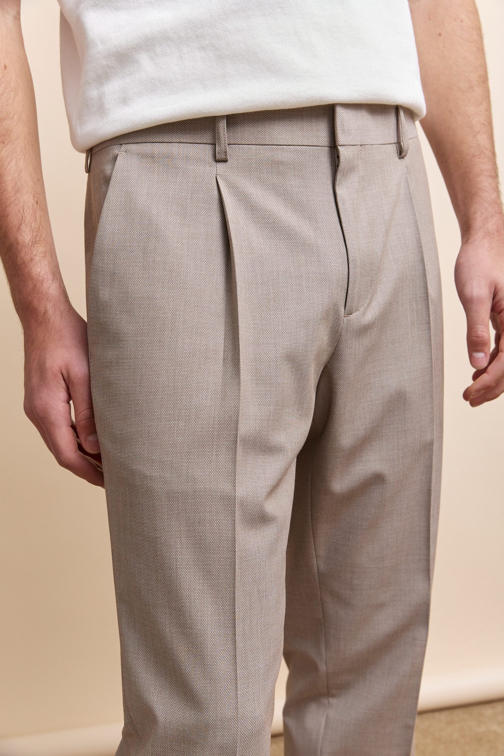 Pleated textured pant