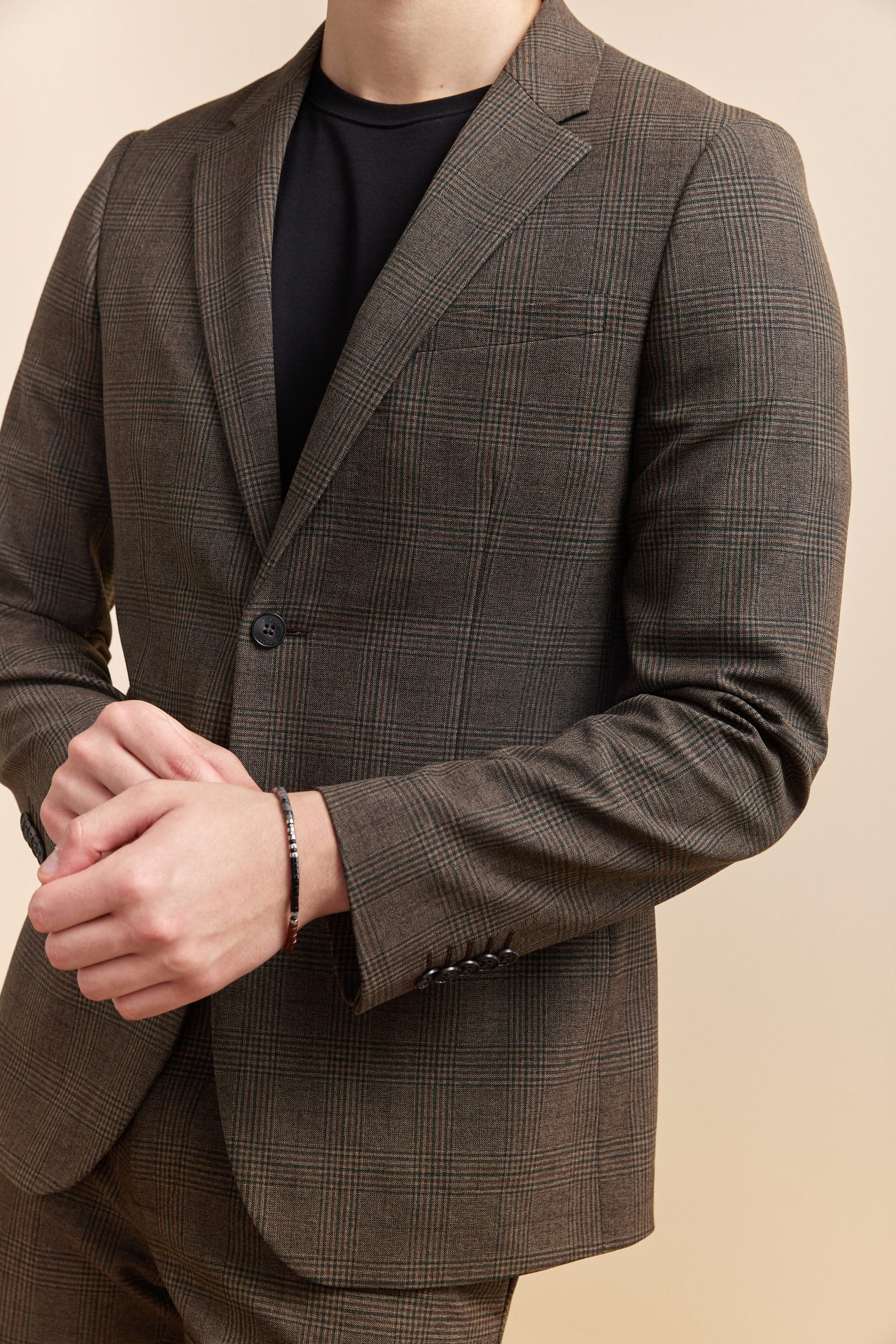 Extra-fitted check jacket