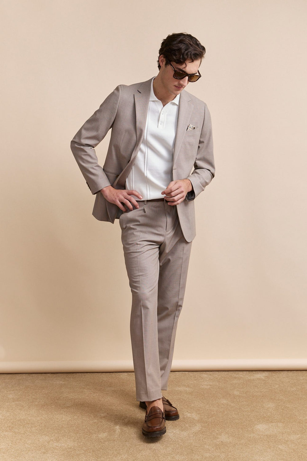 Textured extra-fitted blazer