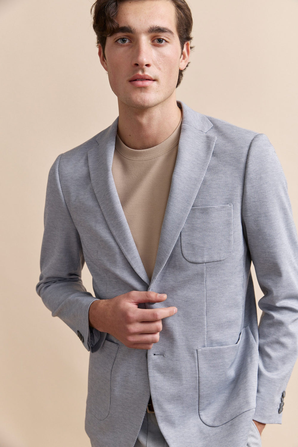 Two tone knit Fitted blazer