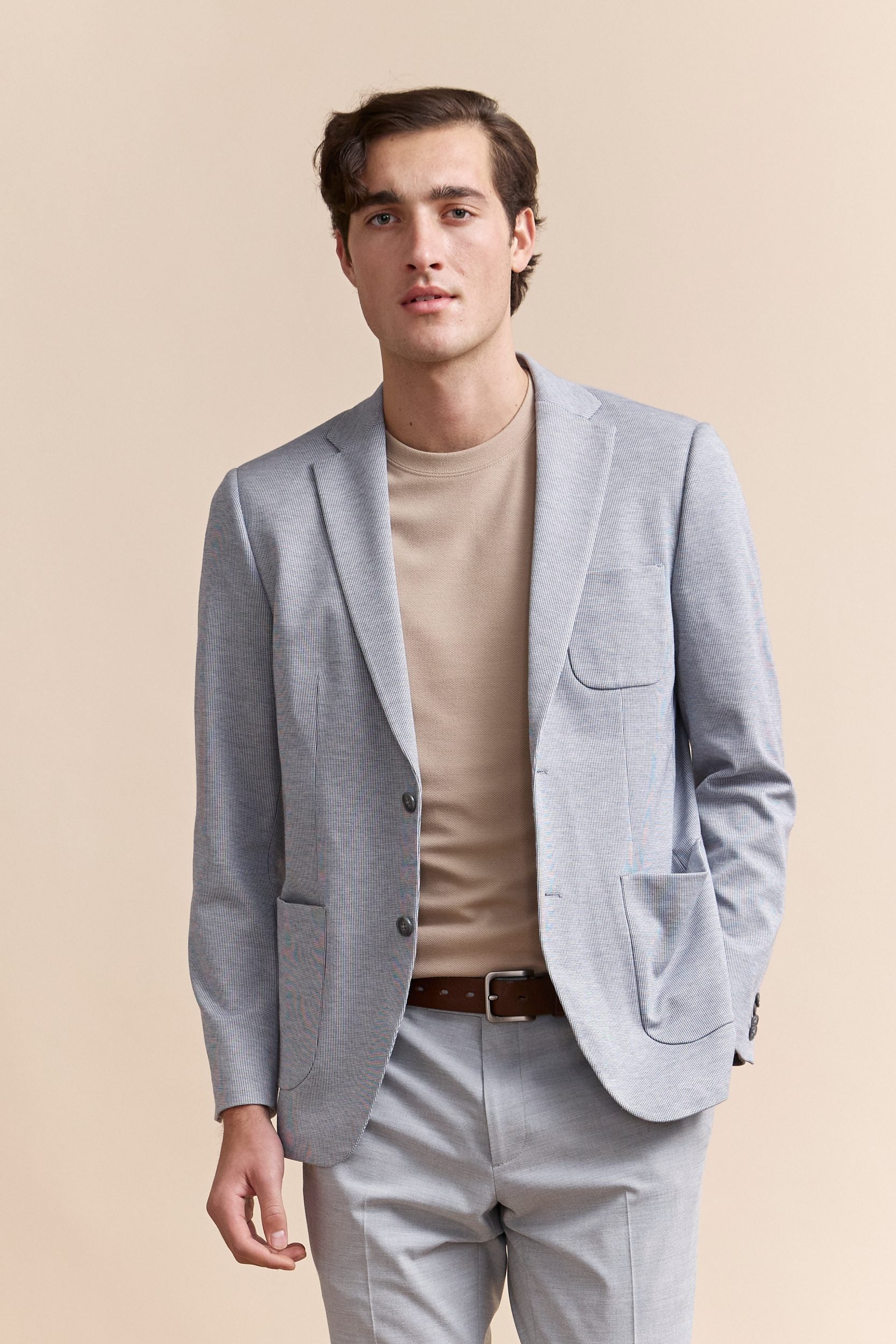 Two tone knit Fitted blazer