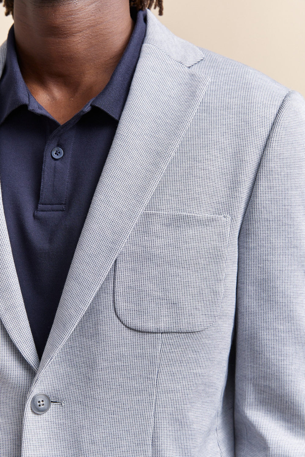 Two tone knit Fitted blazer