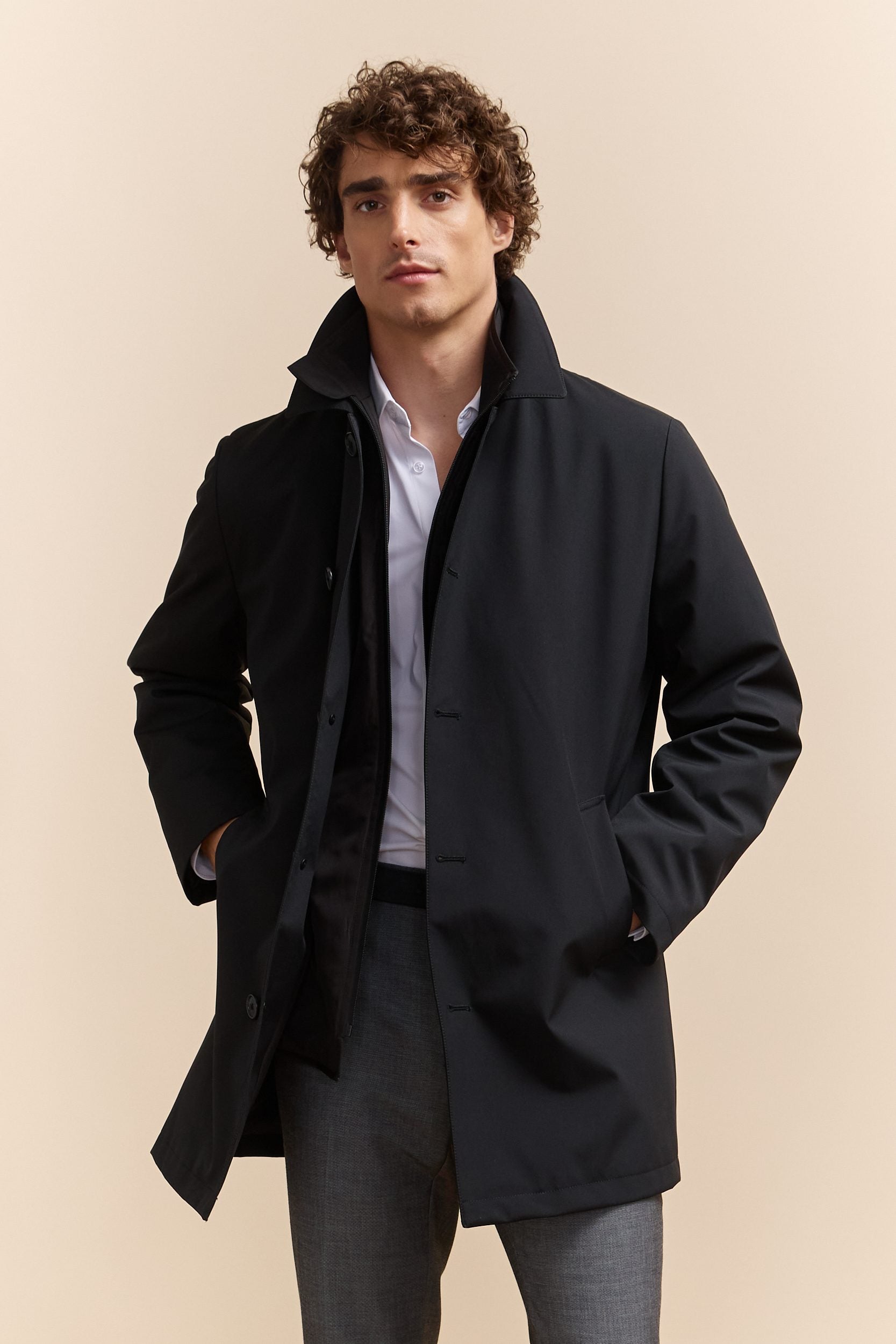 Tristan Canada Removable Quilted Vest Trench Coat