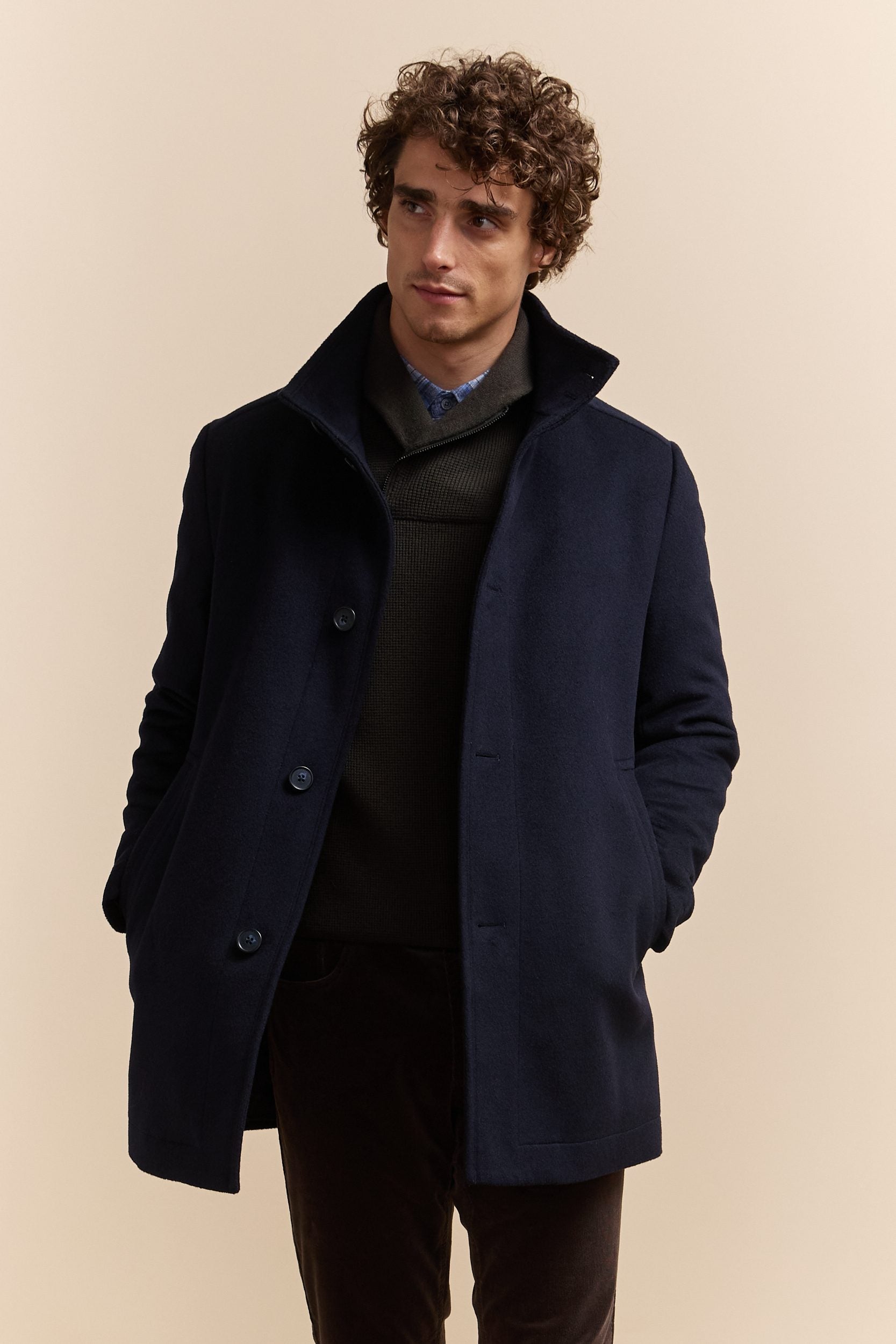 Tristan Canada Cashmere Coat With Removable Collar