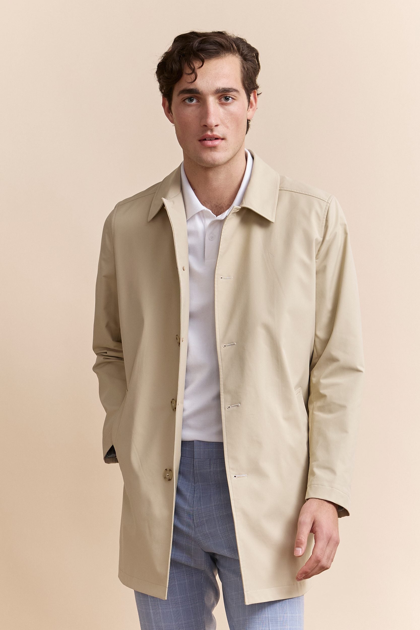 Removable lining trench coat