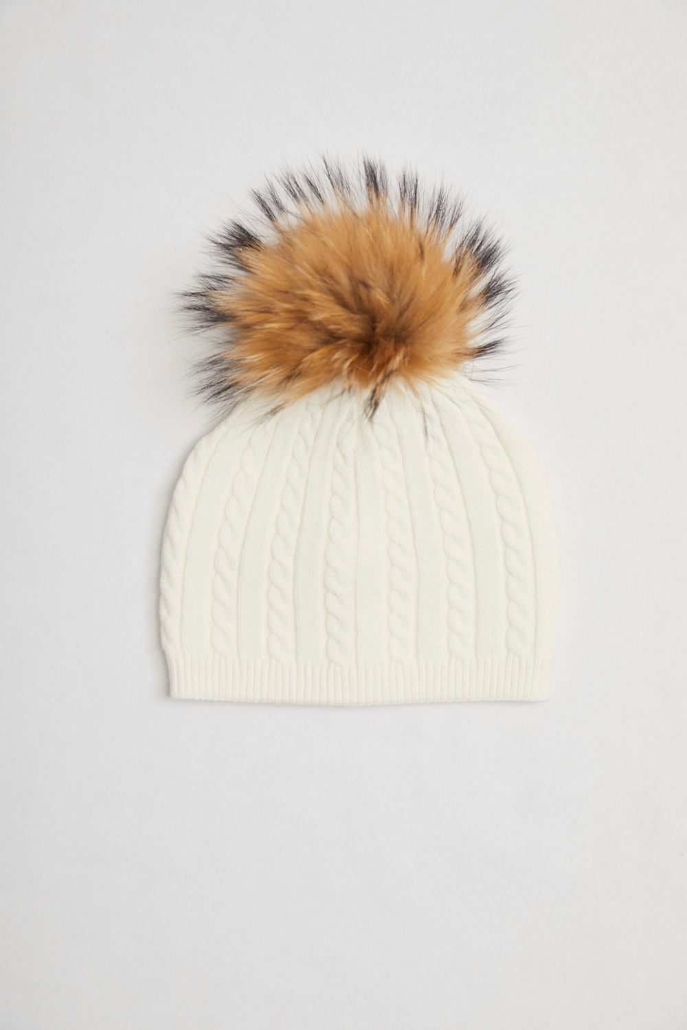 Tuque à pompon de fourrure amovible