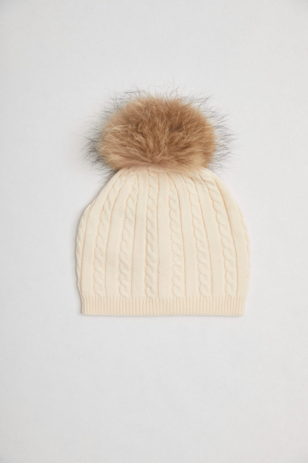 Tuque à pompon de fourrure amovible