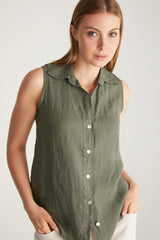 Linen sleeveless blouse