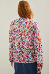 Floral print kimono style top