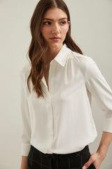 3/4 sleeve shirt with pleats