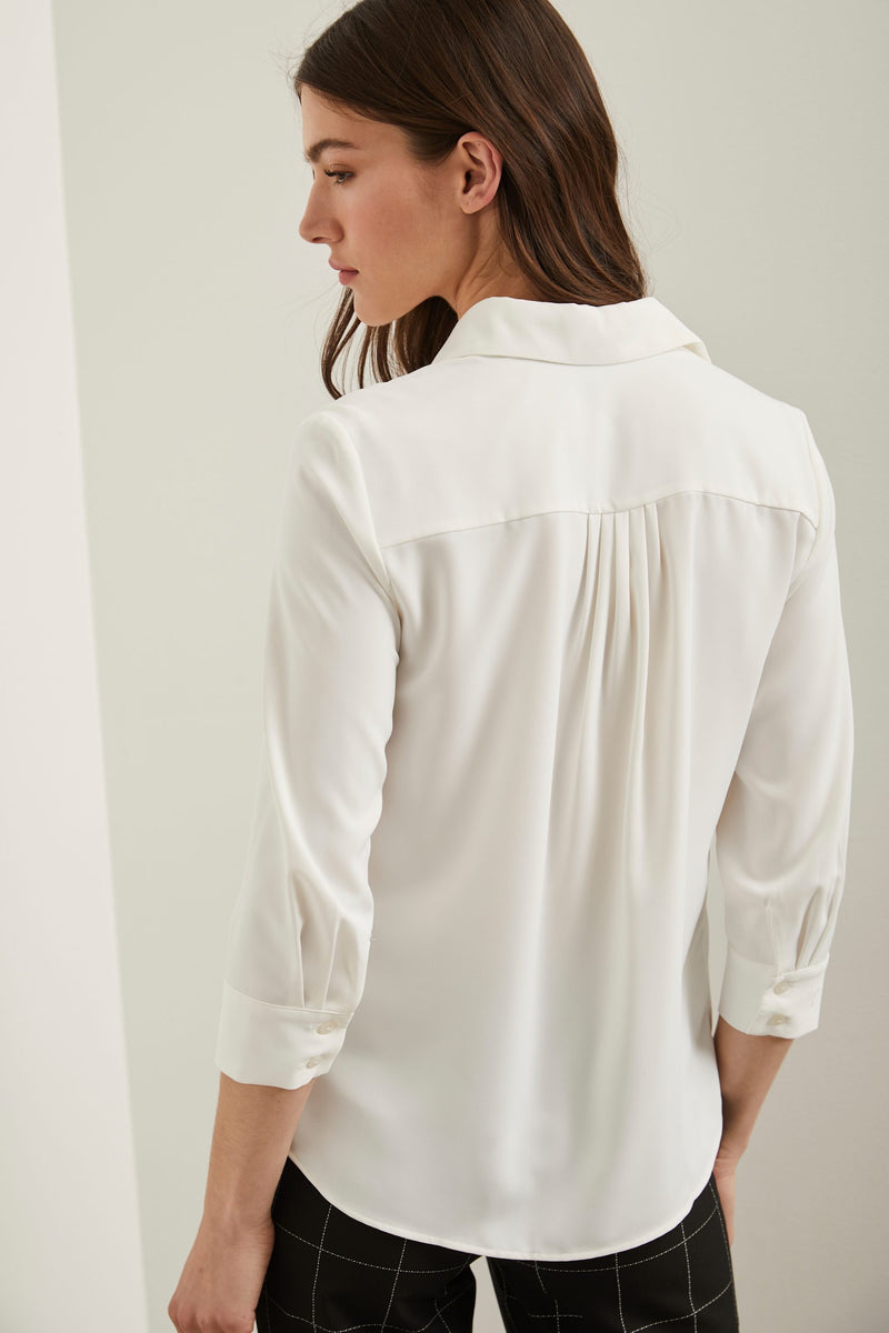 3/4 sleeve shirt with pleats