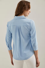 3/4 sleeve shirt with pleats