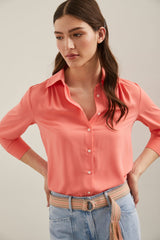 3/4 sleeve shirt with pleats