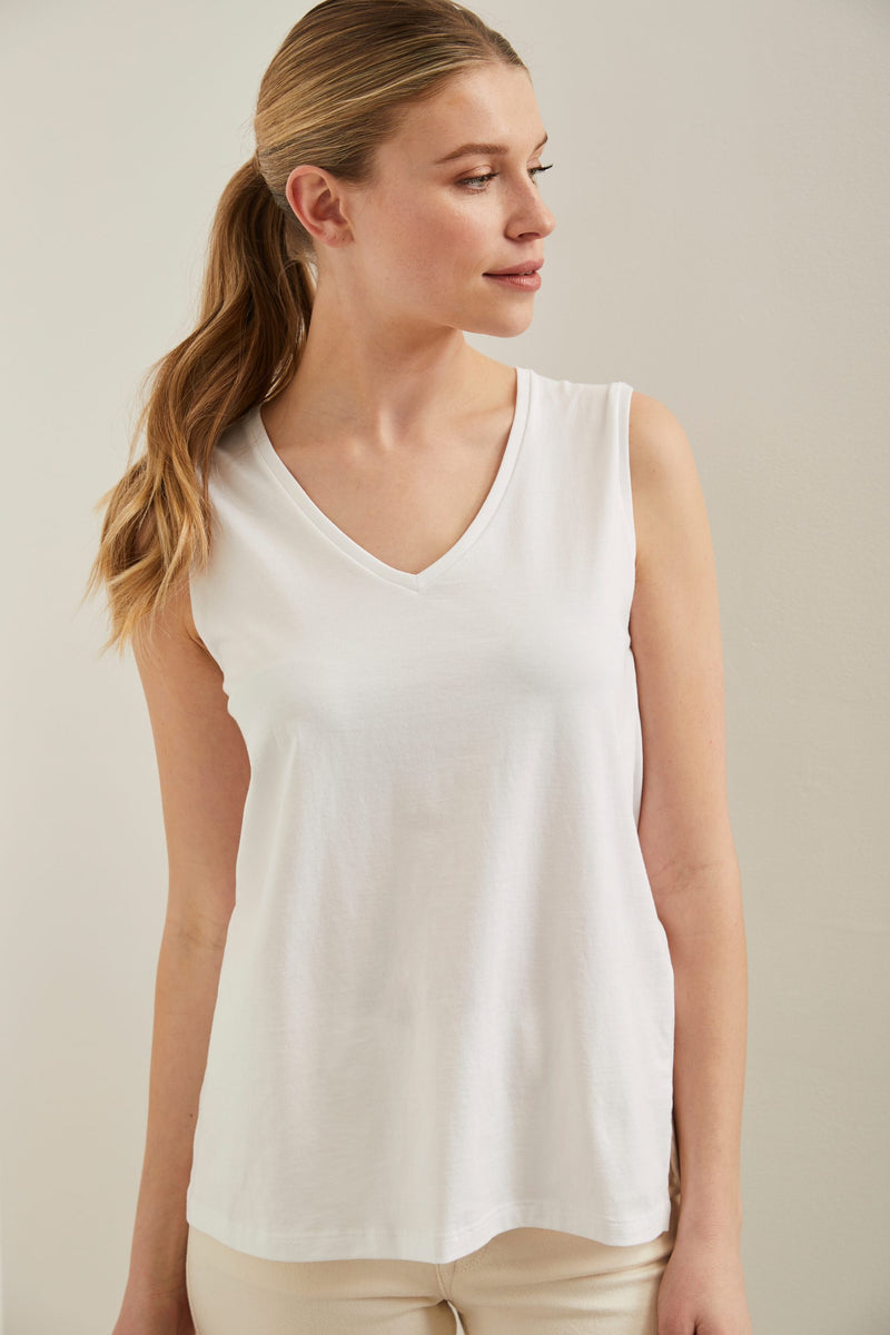 Pima cotton sleeveless top