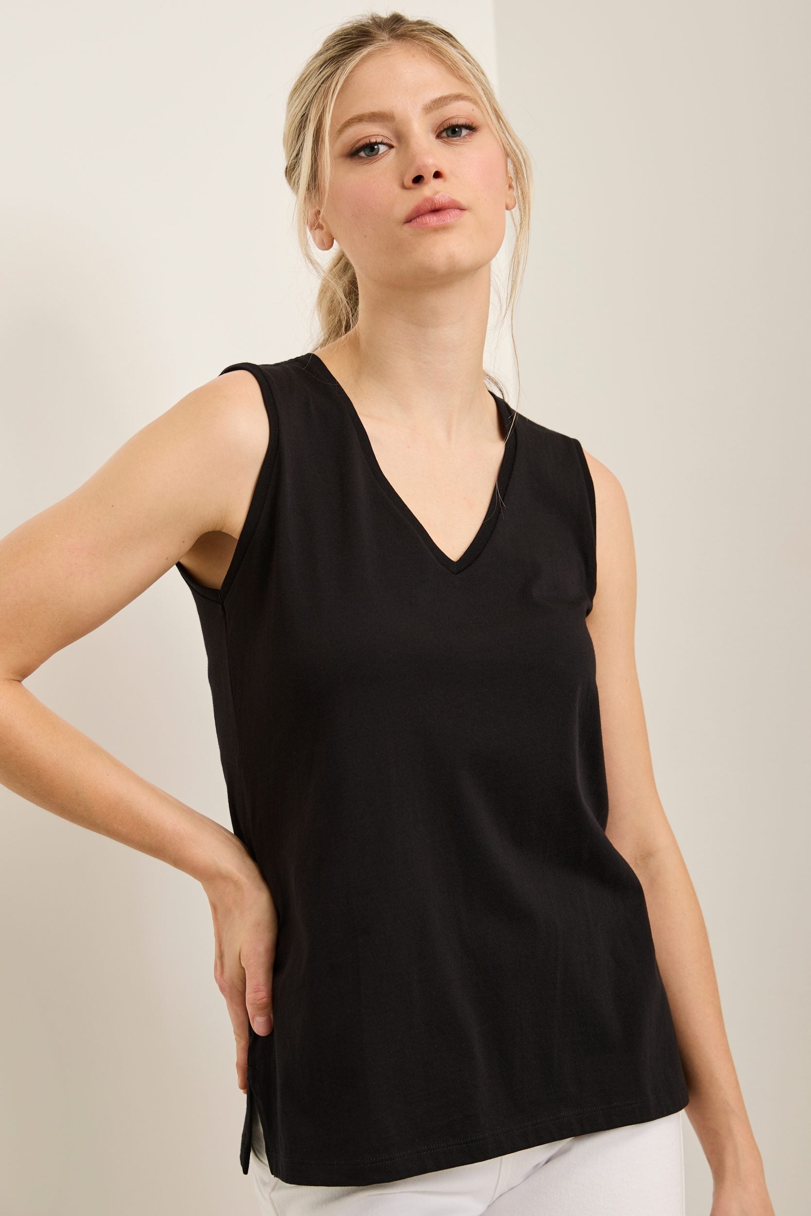 Pima cotton sleeveless top